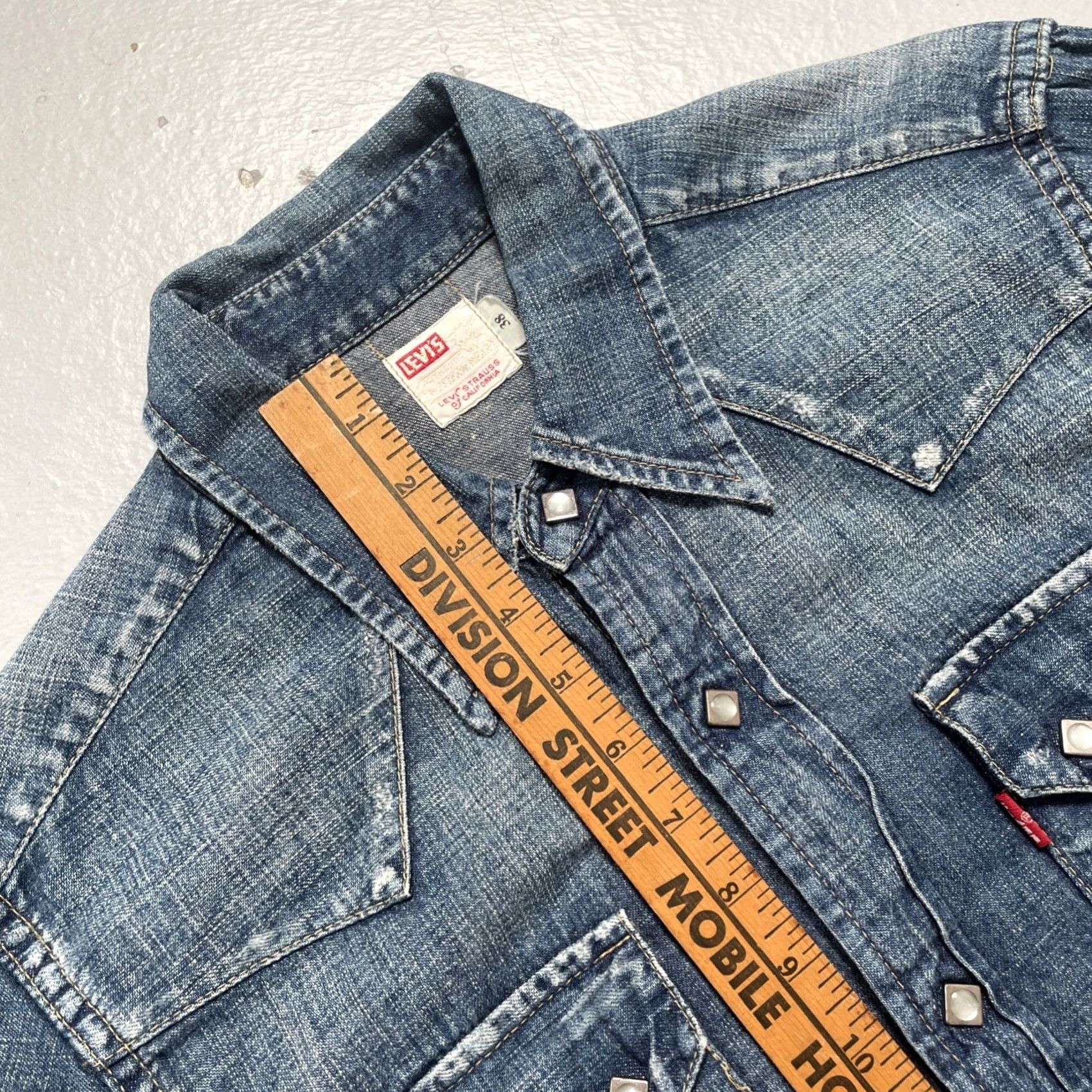 Levi's Levis Big E Sawtooth LVC Japan Vintage Style Western Denim Shirt 38 Size US M / EU 48-50 / 2 - 4 Thumbnail
