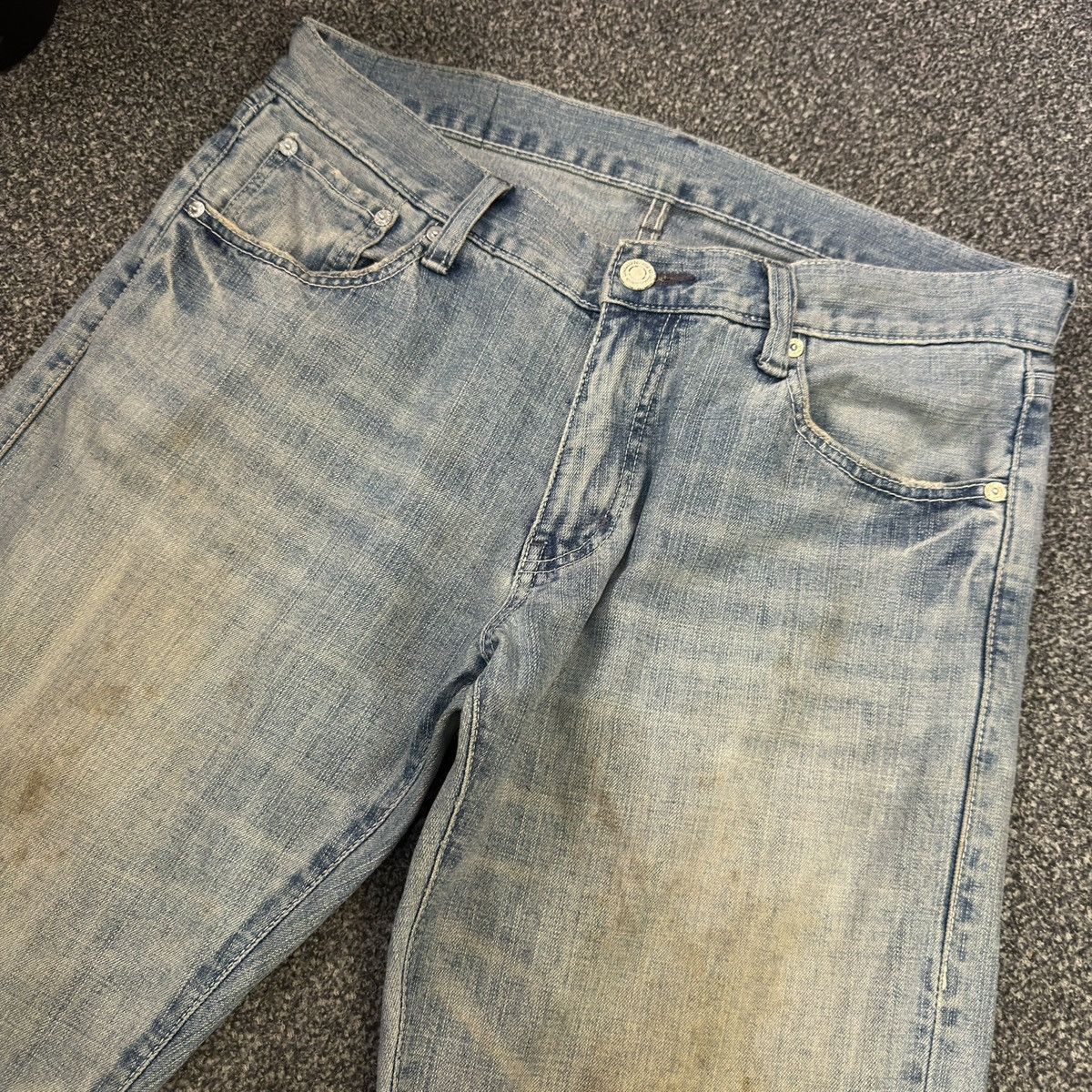 Undercover × Uniqlo 🔥🇯🇵 90s Flared S003 Uniqlo Faded Distressed Dirty Wash Denim Size US 32 / EU 48 - 3 Thumbnail