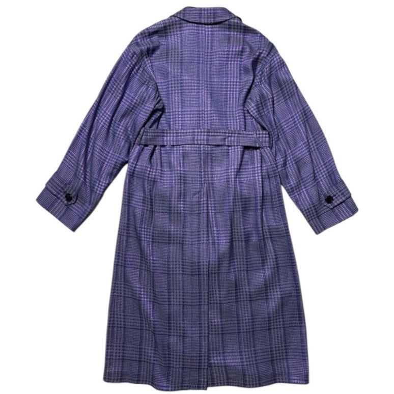 Dries Van Noten 🧿double-breasted belted coat in purple check Size US S / EU 44-46 / 1 - 6 Thumbnail