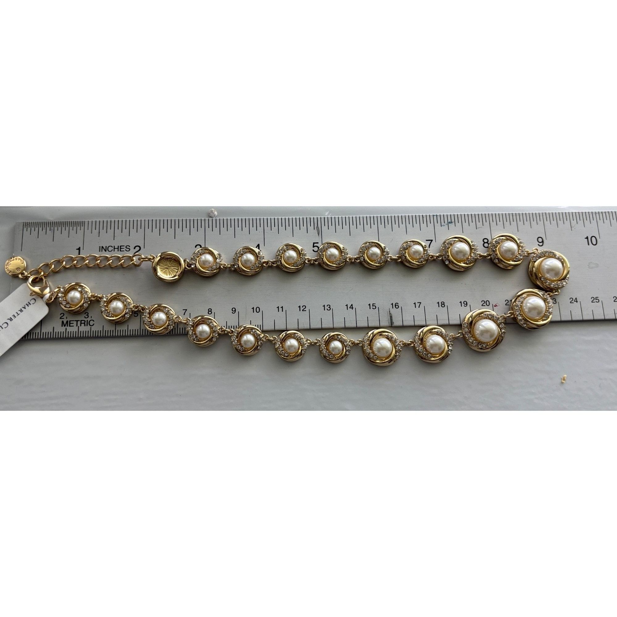 Charter Club Charter Club Gold-Tone Necklace With Faux Pearls & Rhineston Size ONE SIZE - 5 Thumbnail