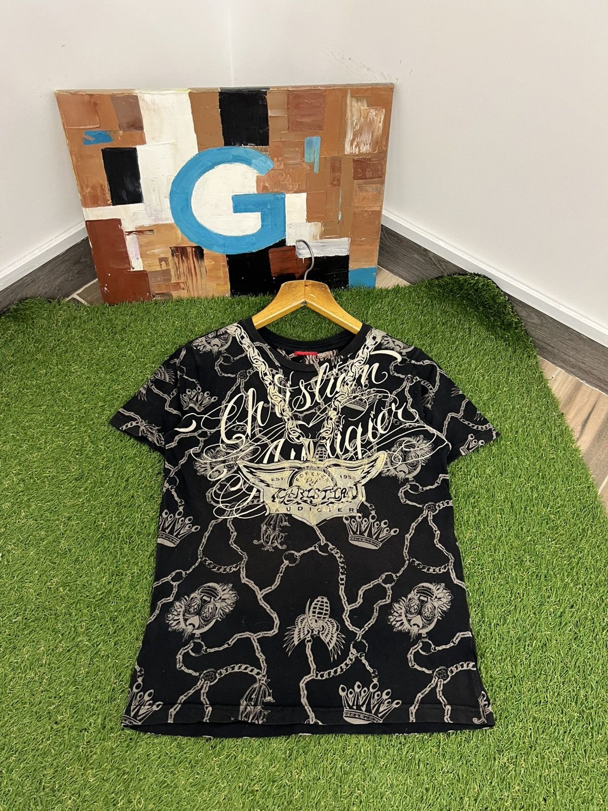 Christian Audigier × Ed Hardy × Vintage Vintage Christian Audigier “Champ” Black T-Shirt Size US M / EU 48-50 / 2 - 1 Thumbnail