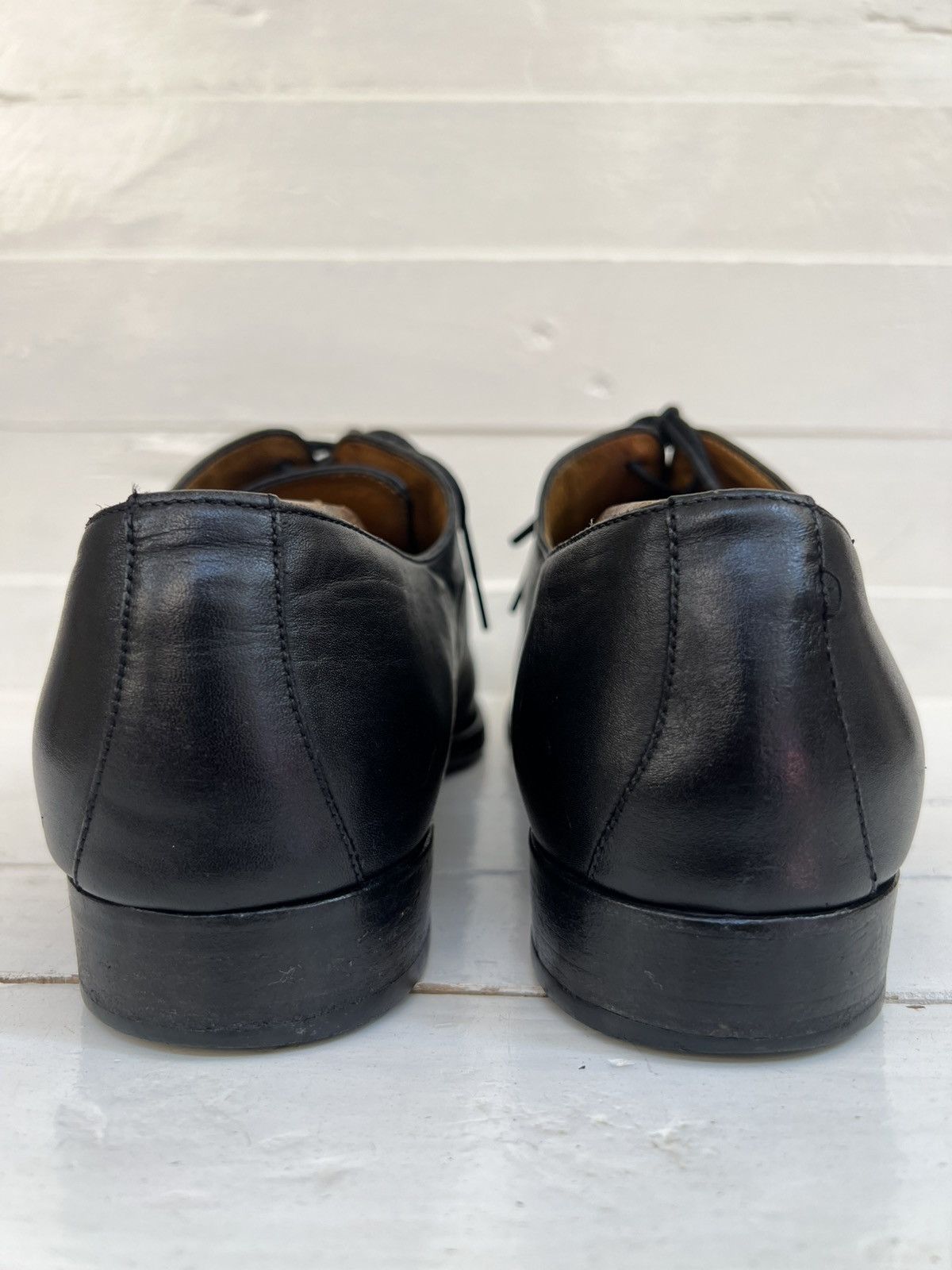 Gucci Gucci 181849 Black Leather Lace-up Cap Toe Oxford Dress Shoe Size US 10 / EU 43 - 8 Thumbnail