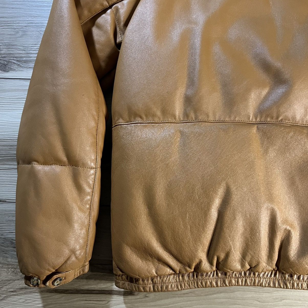 Supreme Supreme FW15 Tan Leather Down Puffer Jacket Fur Trim Size US L / EU 52-54 / 3 - 22 Thumbnail