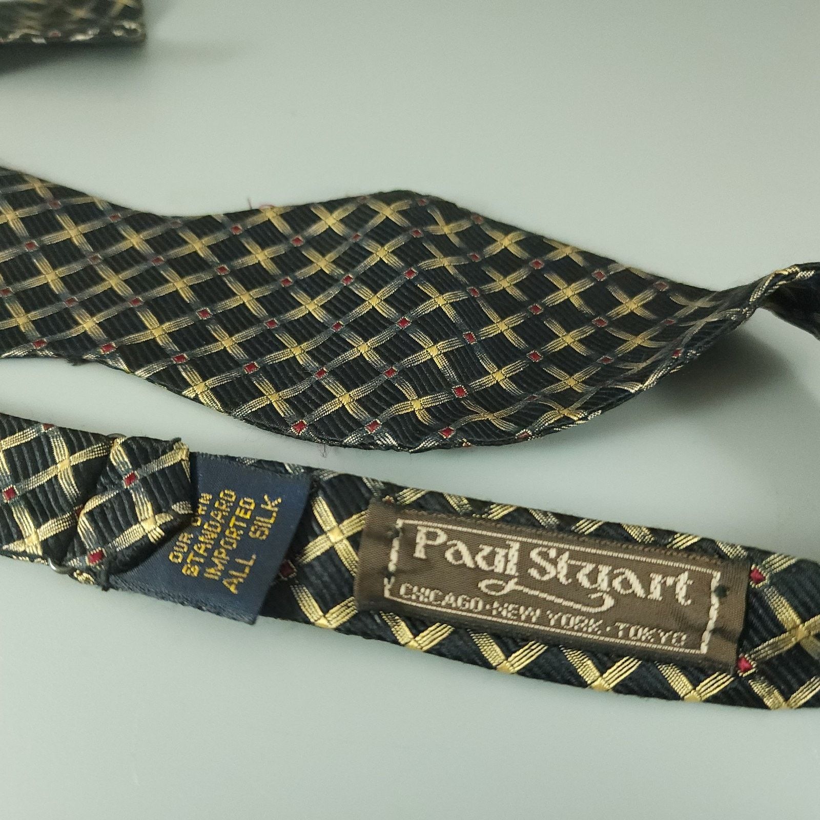Paul Stuart Paul Stuart Adjustable Silk Bowtie Brown and Gold Vintage Size ONE SIZE - 3 Thumbnail