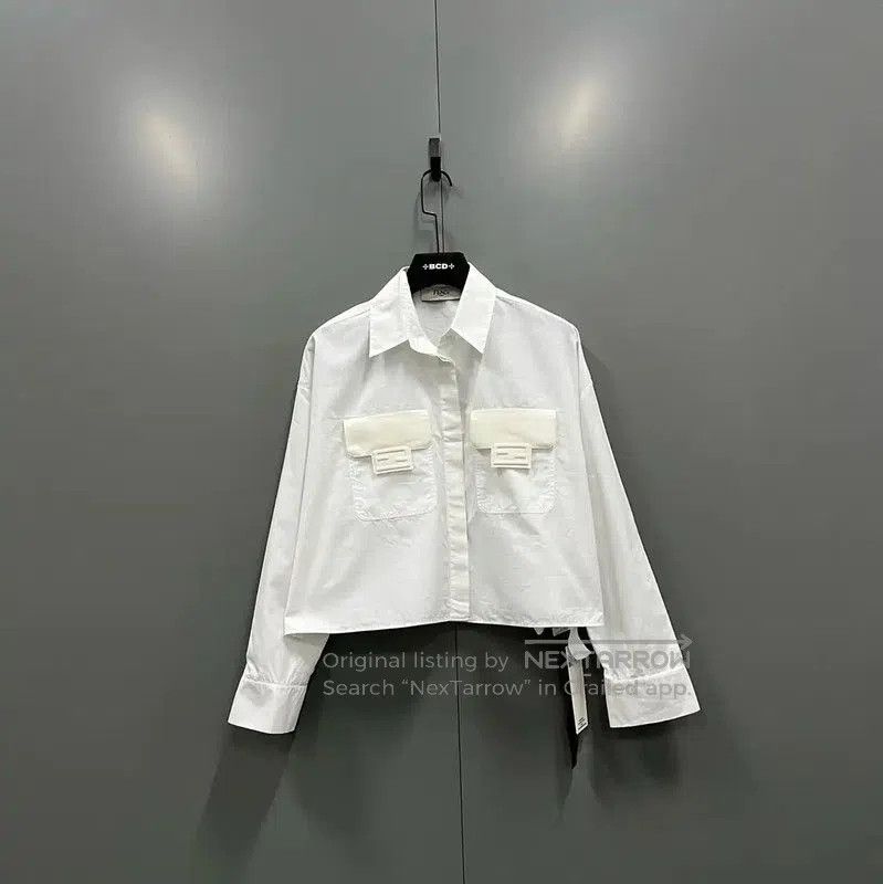 Fendi Women's Cropped Long Sleeve Shirt .