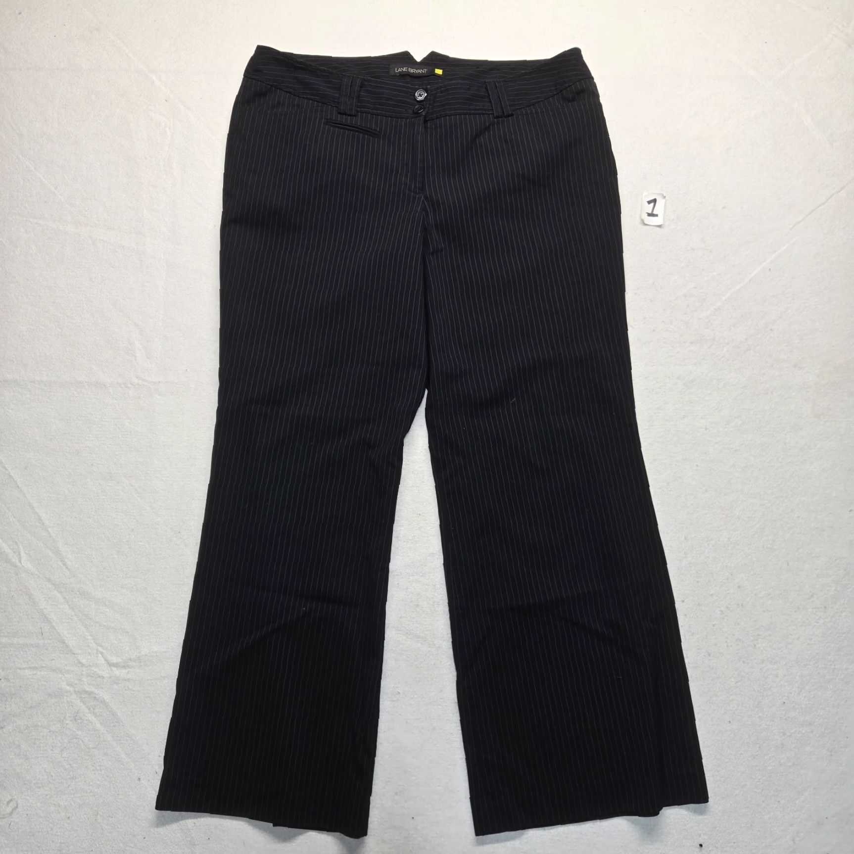 Vintage Lane Bryant Pants Dress Wide-Leg Black Stripe Striped Plus Size 4 Adult Women's size 4 Womens Pants Size 27" / US 4 / IT 40 - 2 Thumbnail
