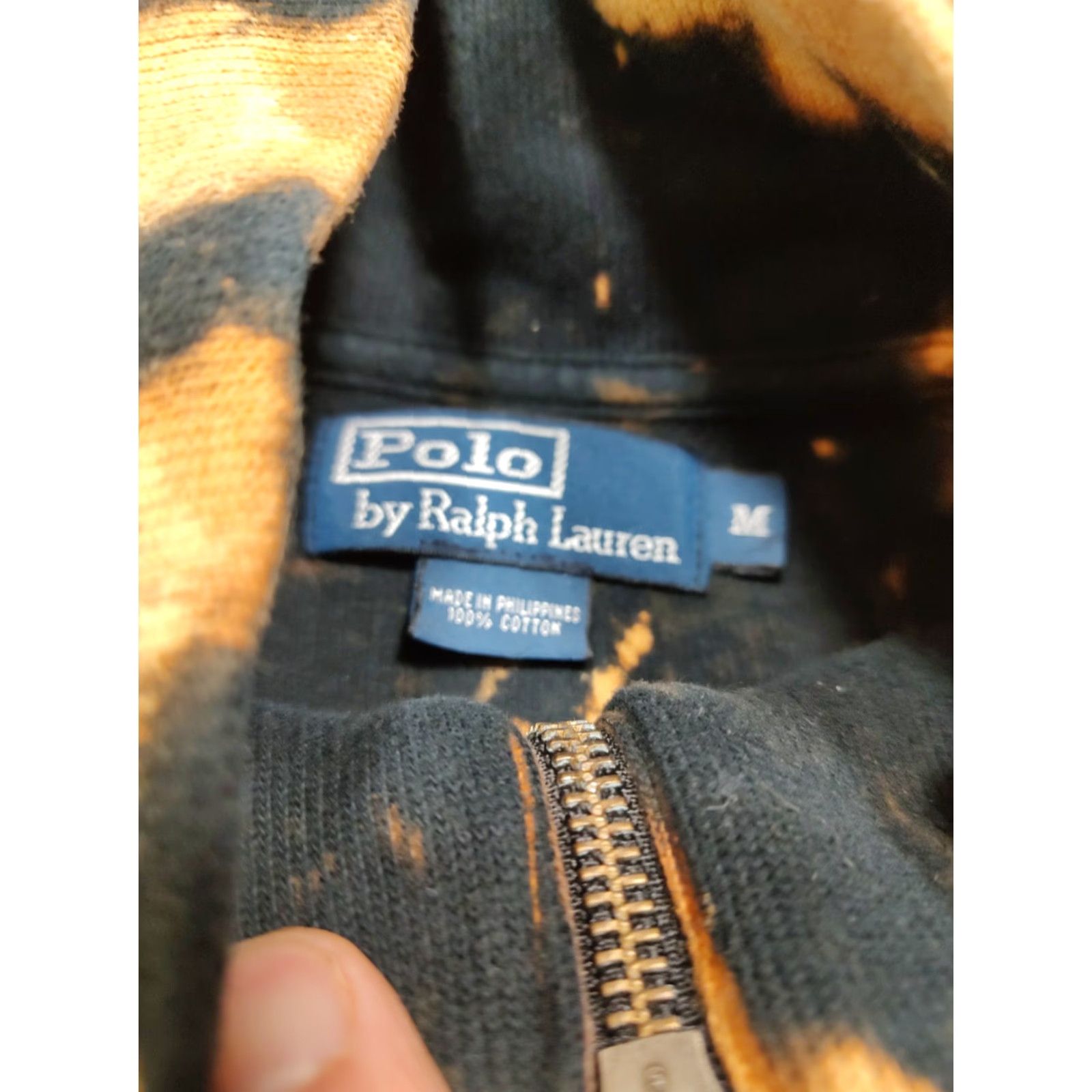 Polo Ralph Lauren VINTAGE Polo Ralph Lauren Full Zip Sweater Tie Dye Black Mens M Size US M / EU 48-50 / 2 - 4 Thumbnail