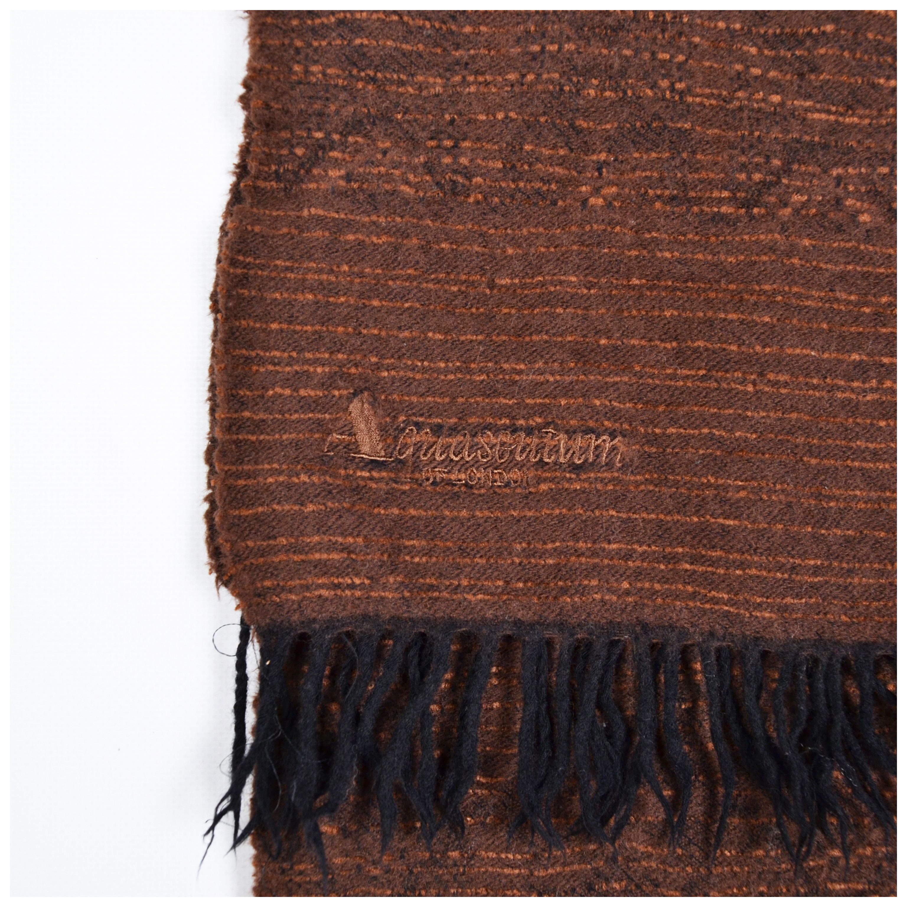Aquascutum × Vintage Rare! Vintage Aquascutum Wool Scarf With Embroidered Logo Size ONE SIZE - 3 Thumbnail