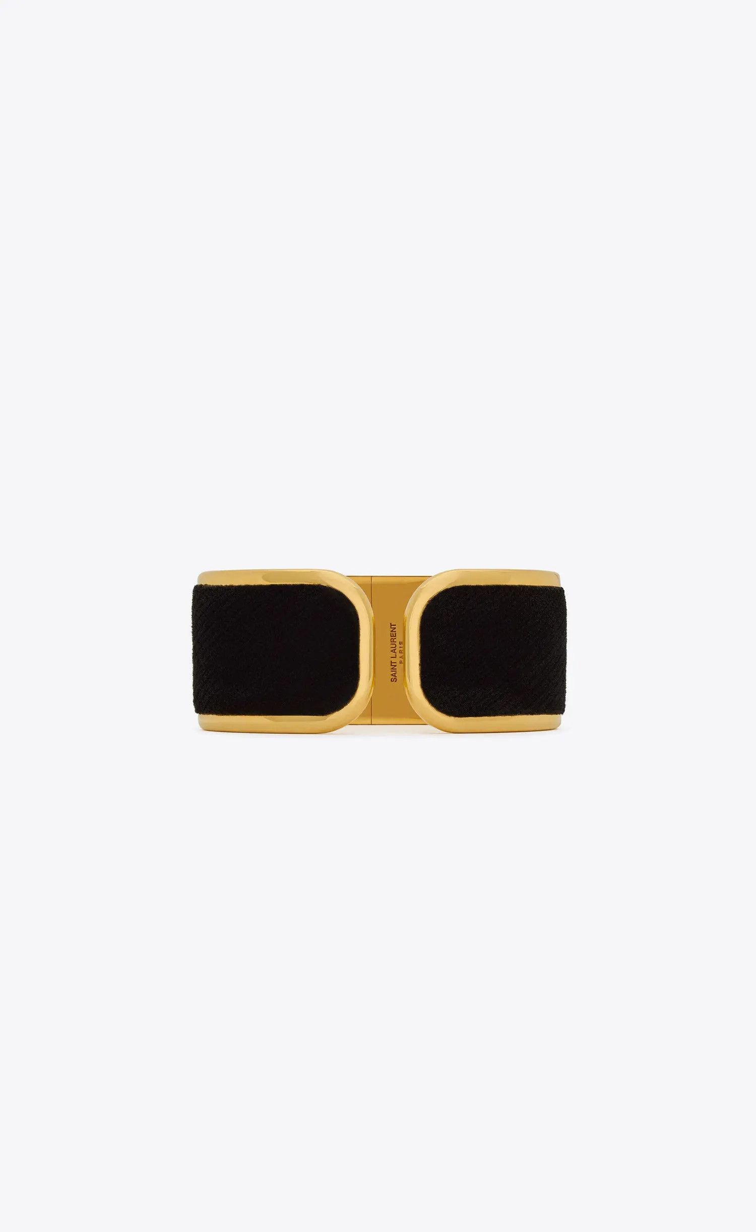 Saint Laurent Paris o1s1wg110325 Size: S / 770484 Soft Cuff in Velvet And Metal Size ONE SIZE - 5 Thumbnail