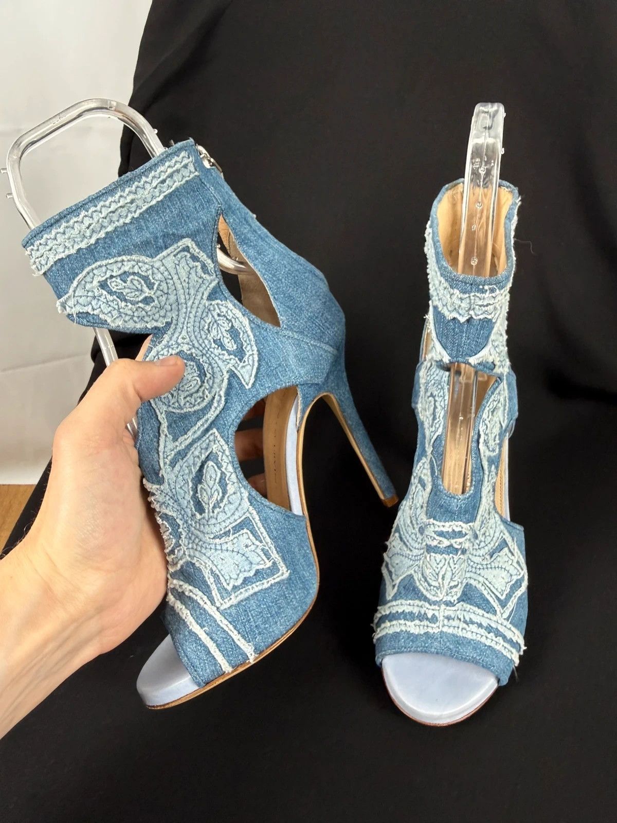Ermanno Scervino Ermanno Scervino Denim Cloth Sandals Heels size 37 Size US 7 / IT 37 - 6 Thumbnail