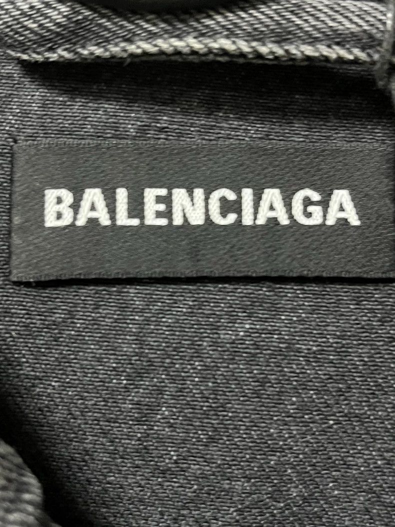 Balenciaga Balenciaga Charity Green Black Washed Denim Jacket 2502-Nex Size US M / EU 48-50 / 2 - 3 Thumbnail