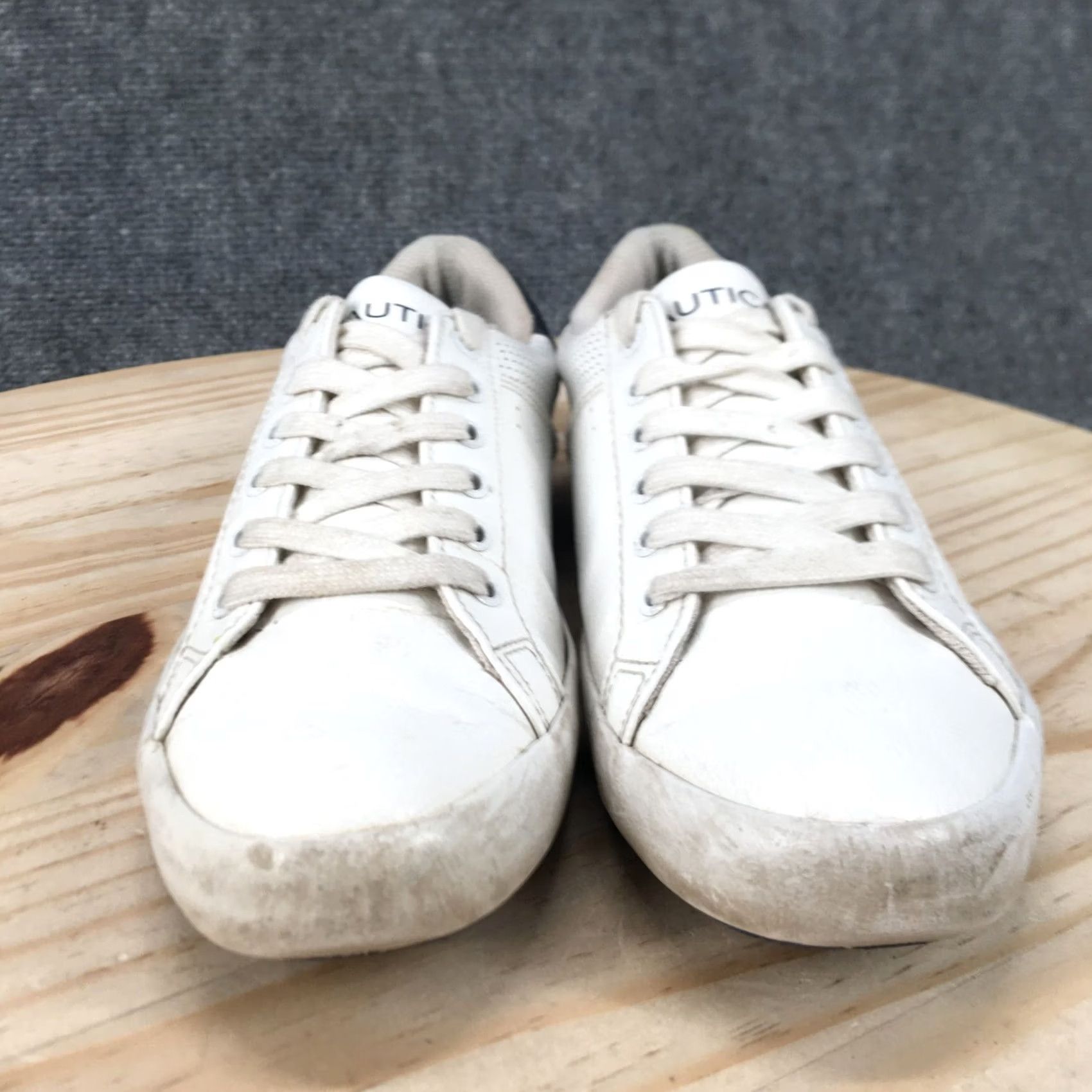 Nautica Nautica Sneaker Womens 7 White Esmae Round Toe Laced Up Casual Faux Leather Size US 7 / IT 37 - 7 Thumbnail