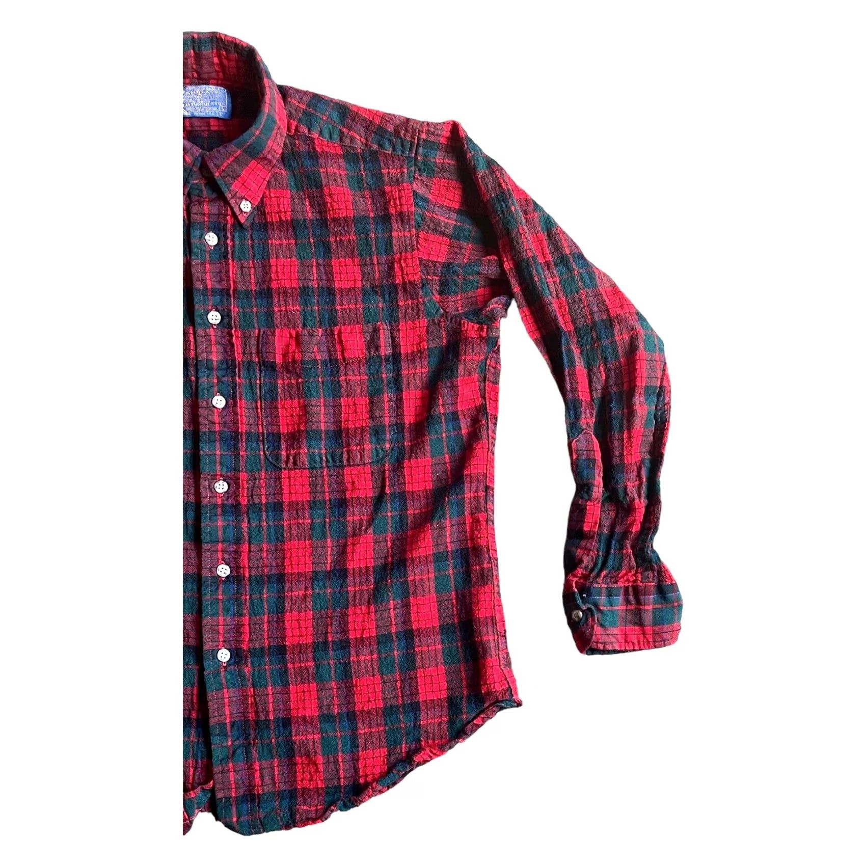Pendleton VINTAGE Pendleton Wool Button-Up Long Sleeve Shirt Red Plaid Sz Large USA Macnicol Tartan Shirt Regular Men Size US L / EU 52-54 / 3 - 3 Thumbnail