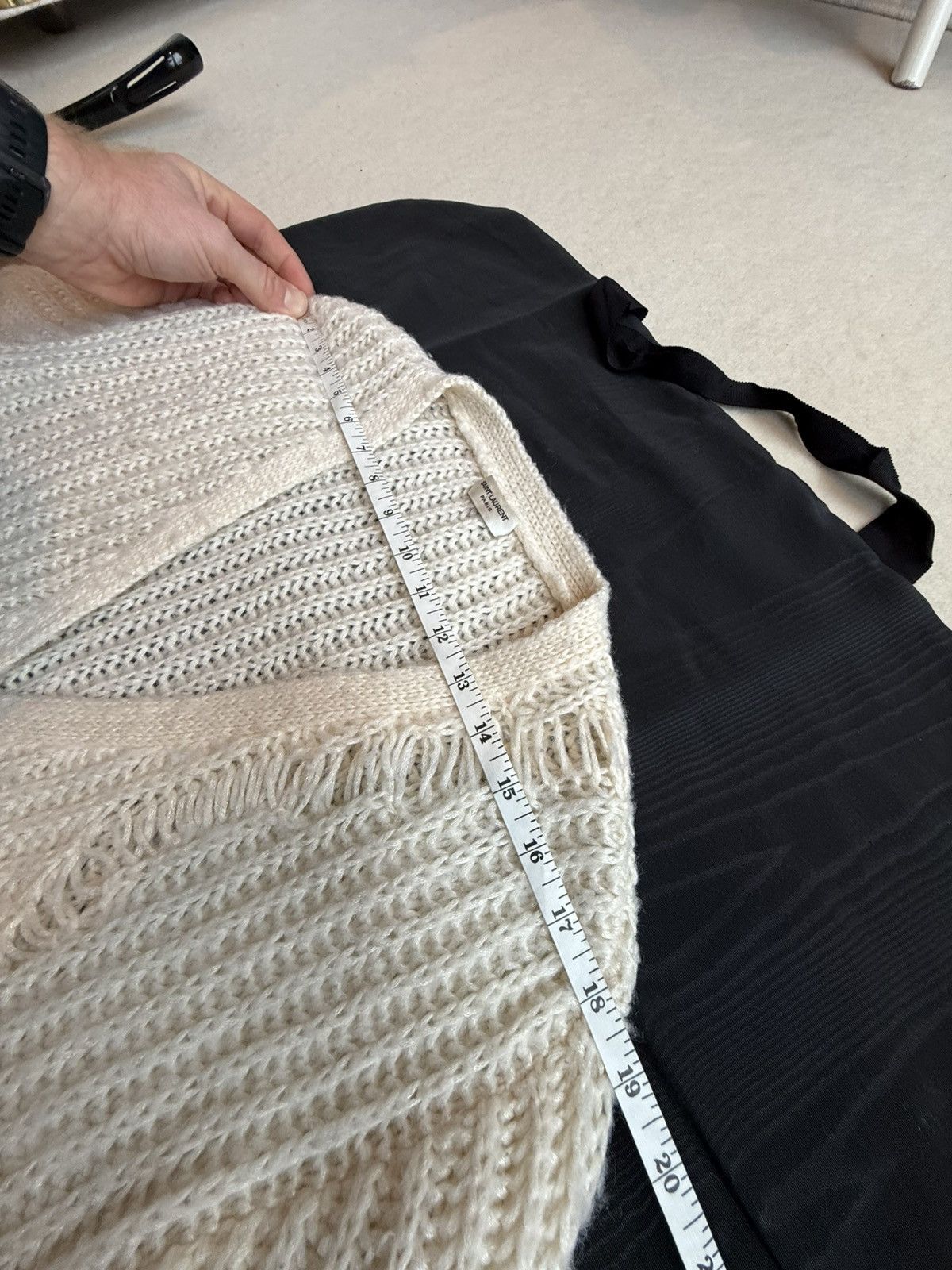 Saint Laurent Paris SS16 Saint Laurent surf sound Hedi destroyed cardigan XL Size US XL / EU 56 / 4 - 4 Thumbnail