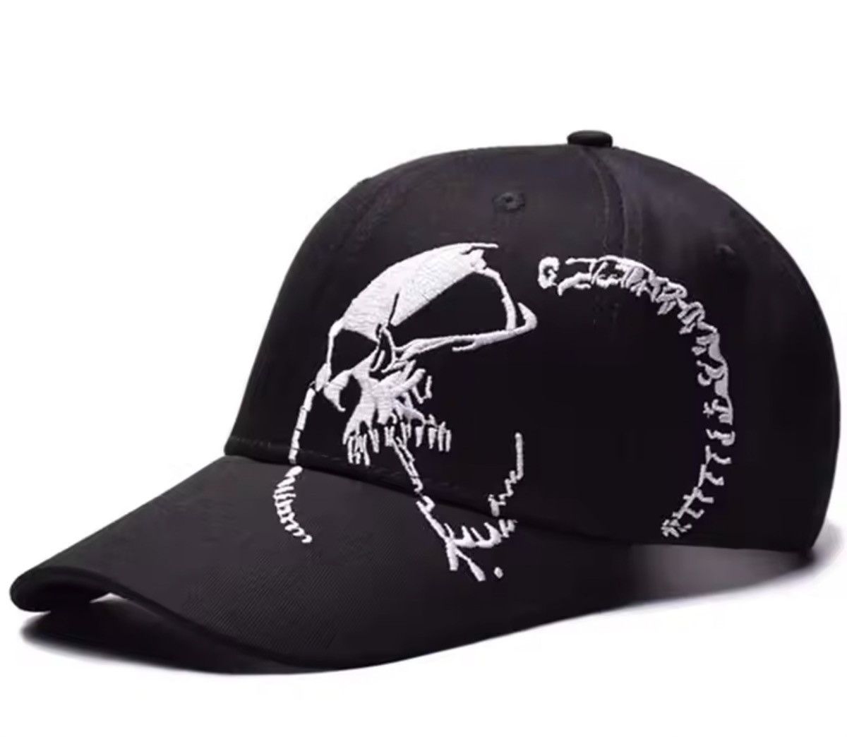 Japanese Brand Skull Pattern Embroidery Baseball Caps Size ONE SIZE - 5 Thumbnail