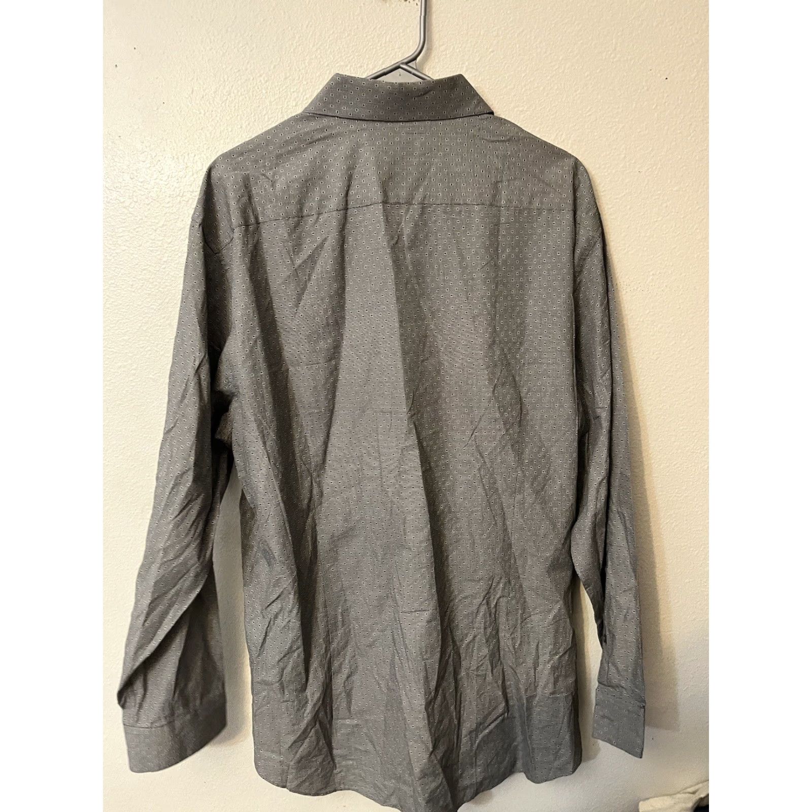 Kenneth Cole KENNETH COLE Shirt Mens 18 Gray Geometric Slim Fit Button-Up Size US XXL / EU 58 / 5 - 3 Thumbnail