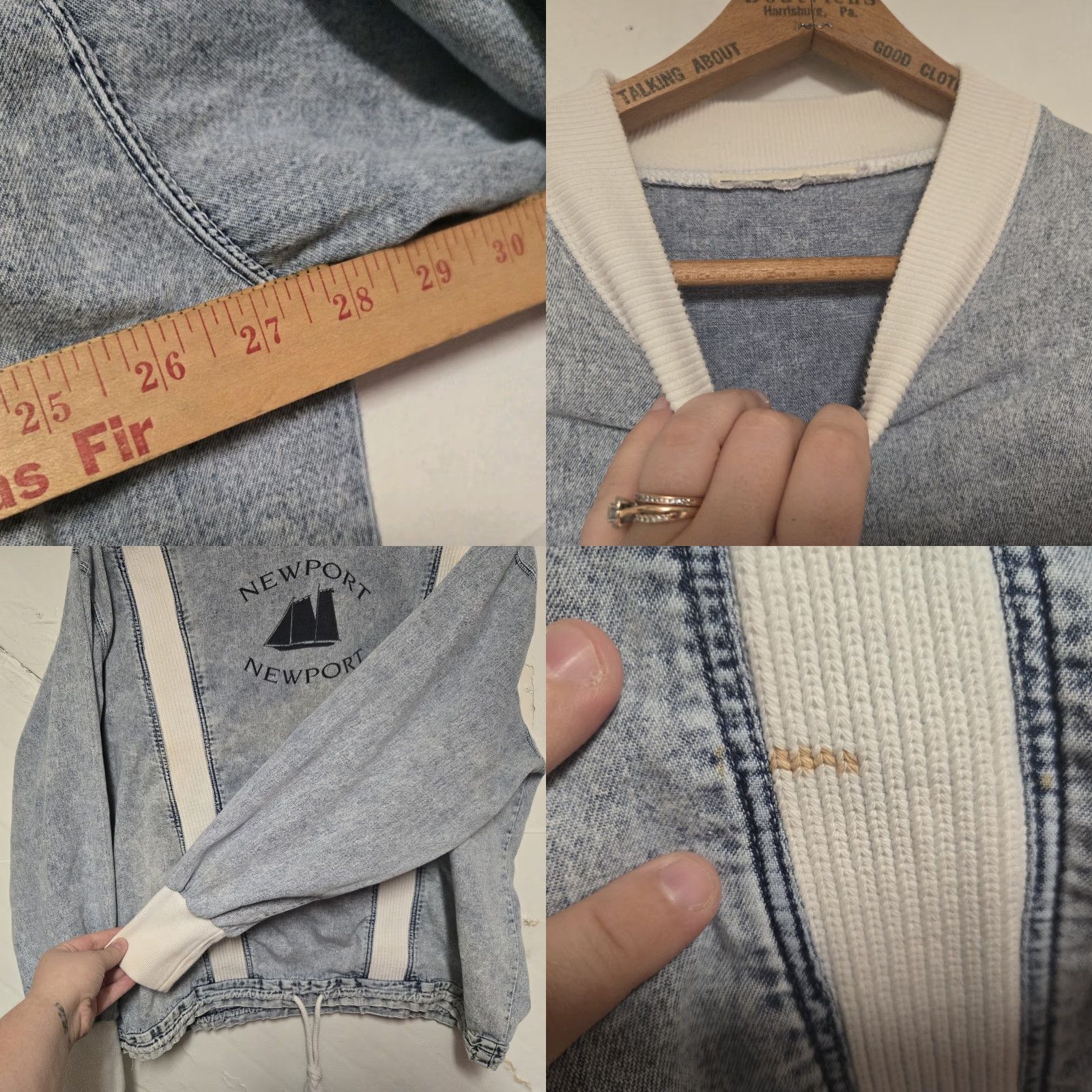 Vintage VINTAGE Newport Sweatshirt Womens Denim Blue 2XL Long Sleeve Pullover 1990s Activewear Crewneck Rare Size XXL / US 16-18 / IT 52-54 - 9 Thumbnail