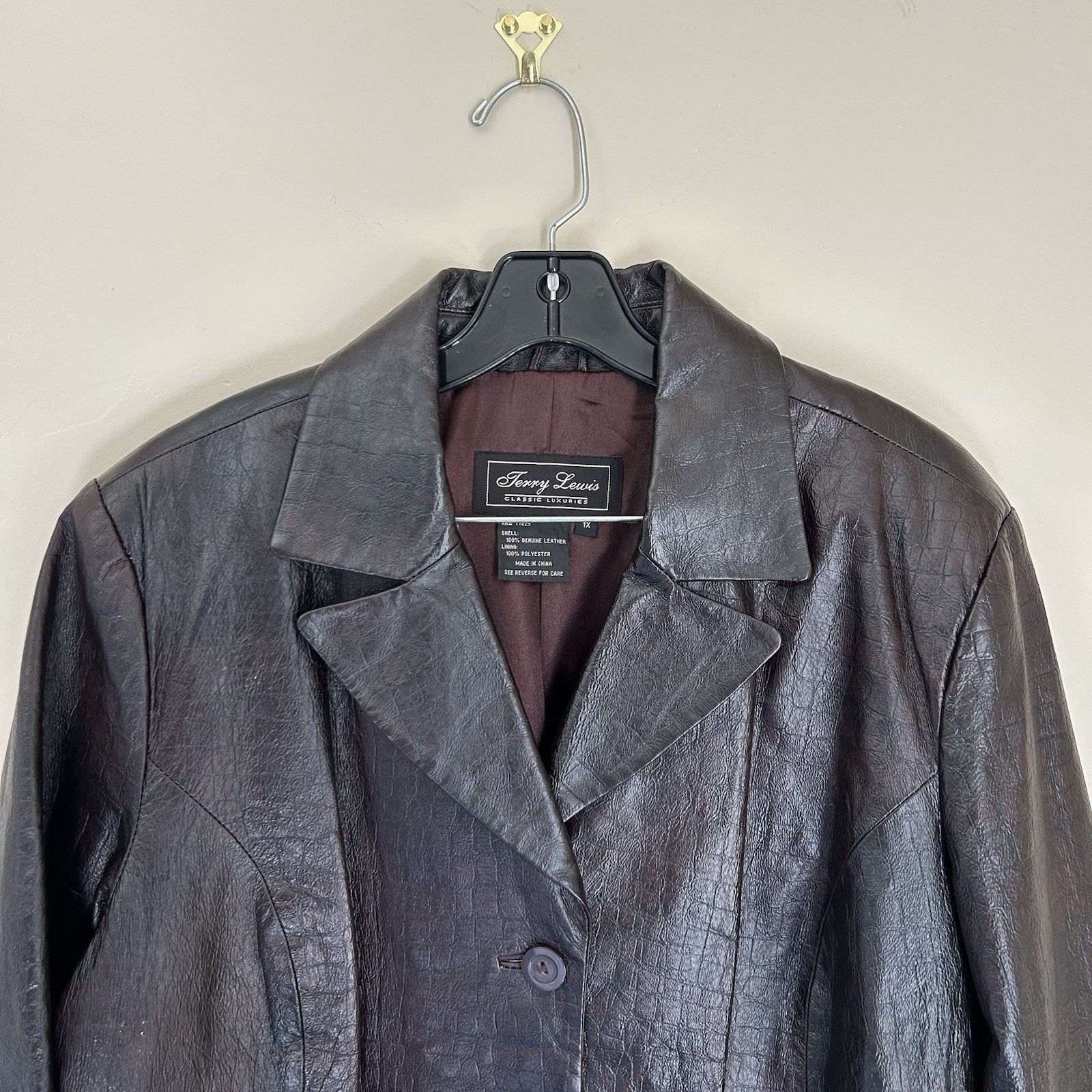 Other Vintage Terry Lewis Brown Leather Button Down Jacket Size 1X Size XL / US 12-14 / IT 48-50 - 2 Thumbnail
