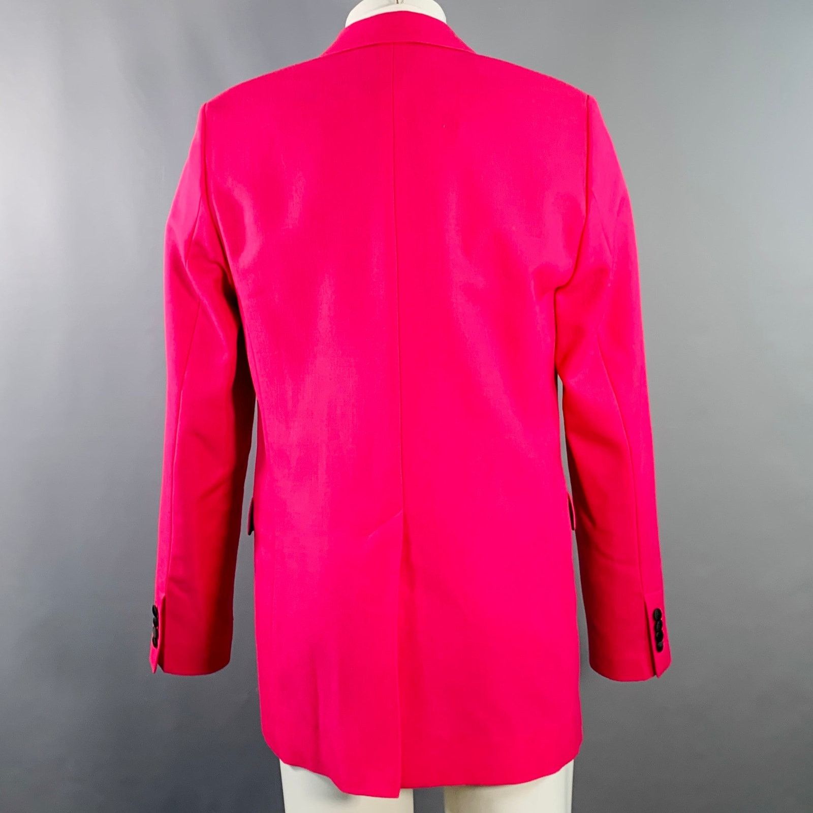 AMI Size 40 Fuchsia Pink Black Wool Peak Lapel Sport Coat Size 40R - 4 Thumbnail