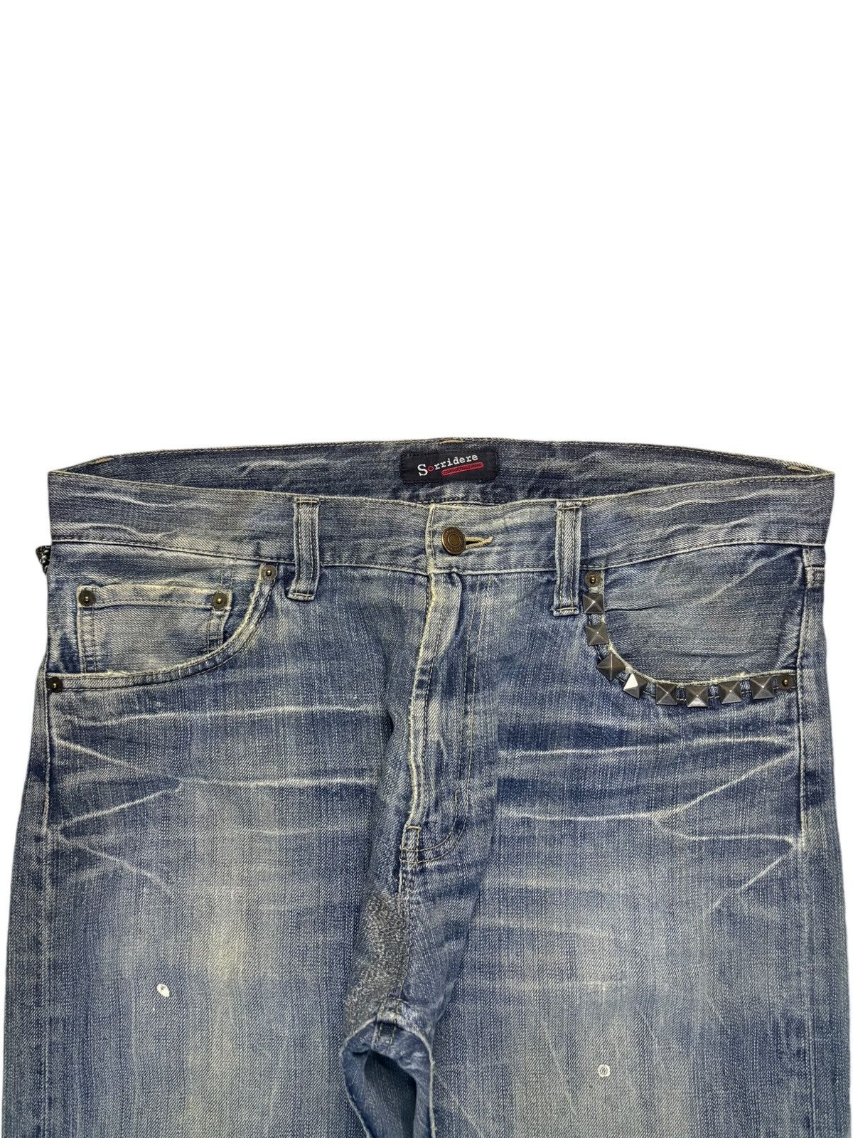 Yoshiyuki Konishi Vintage Japanese Brand Studded Mud Wash Painted Loose Jeans Size US 36 / EU 52 - 4 Thumbnail