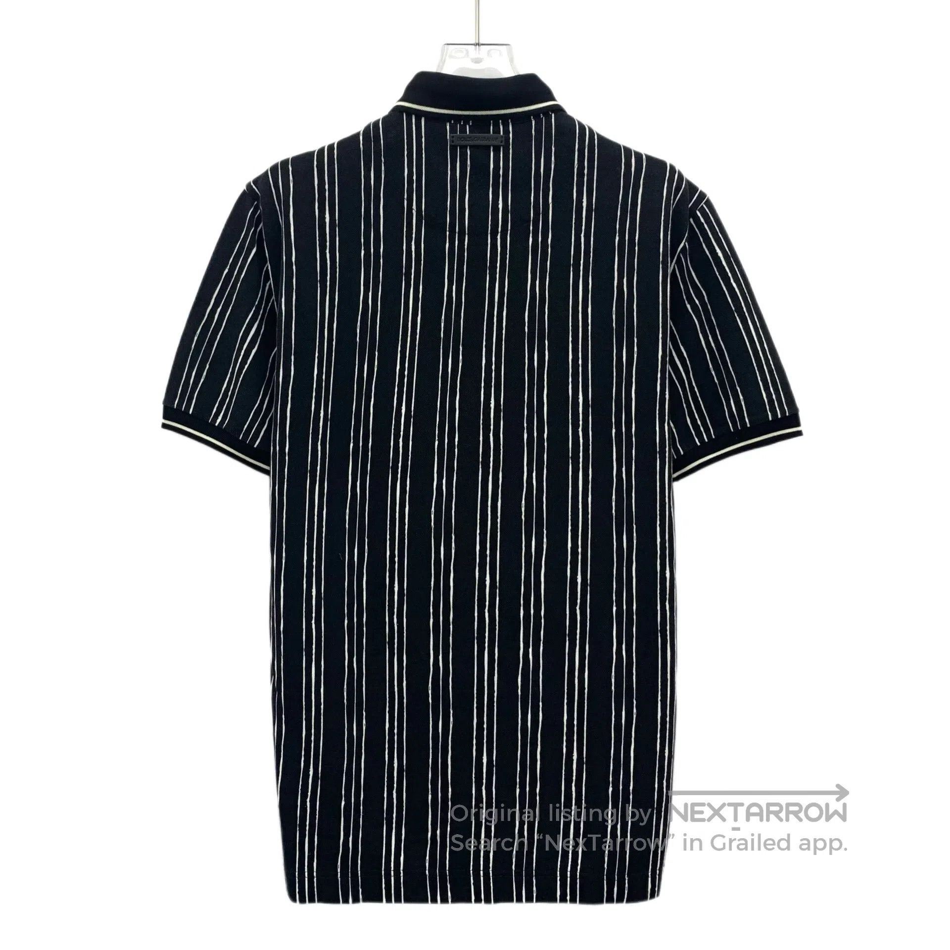 Dolce & Gabbana Dolce Gabbana Black Striped Cotton Collared Short Sleeve P Size US S / EU 44-46 / 1 - 2 Thumbnail