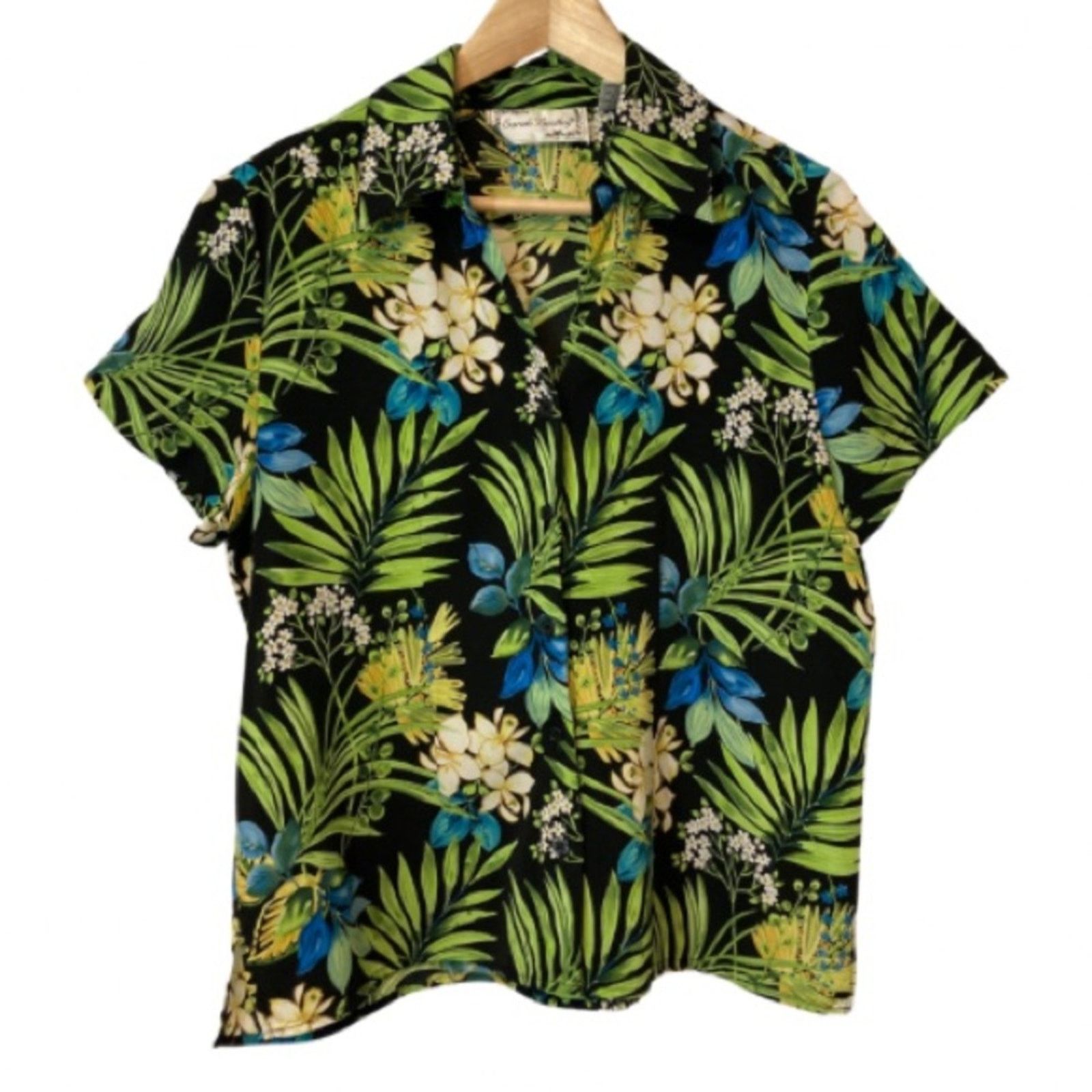 Other Vintage Sarah Bentley Tropical Floral Button Up Blouse Top Size M / US 6-8 / IT 42-44 - 1 Thumbnail