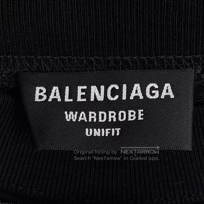 Balenciaga Balenciaga Black logo letter embroidery cotton round neck Size US M / EU 48-50 / 2 - 6 Thumbnail