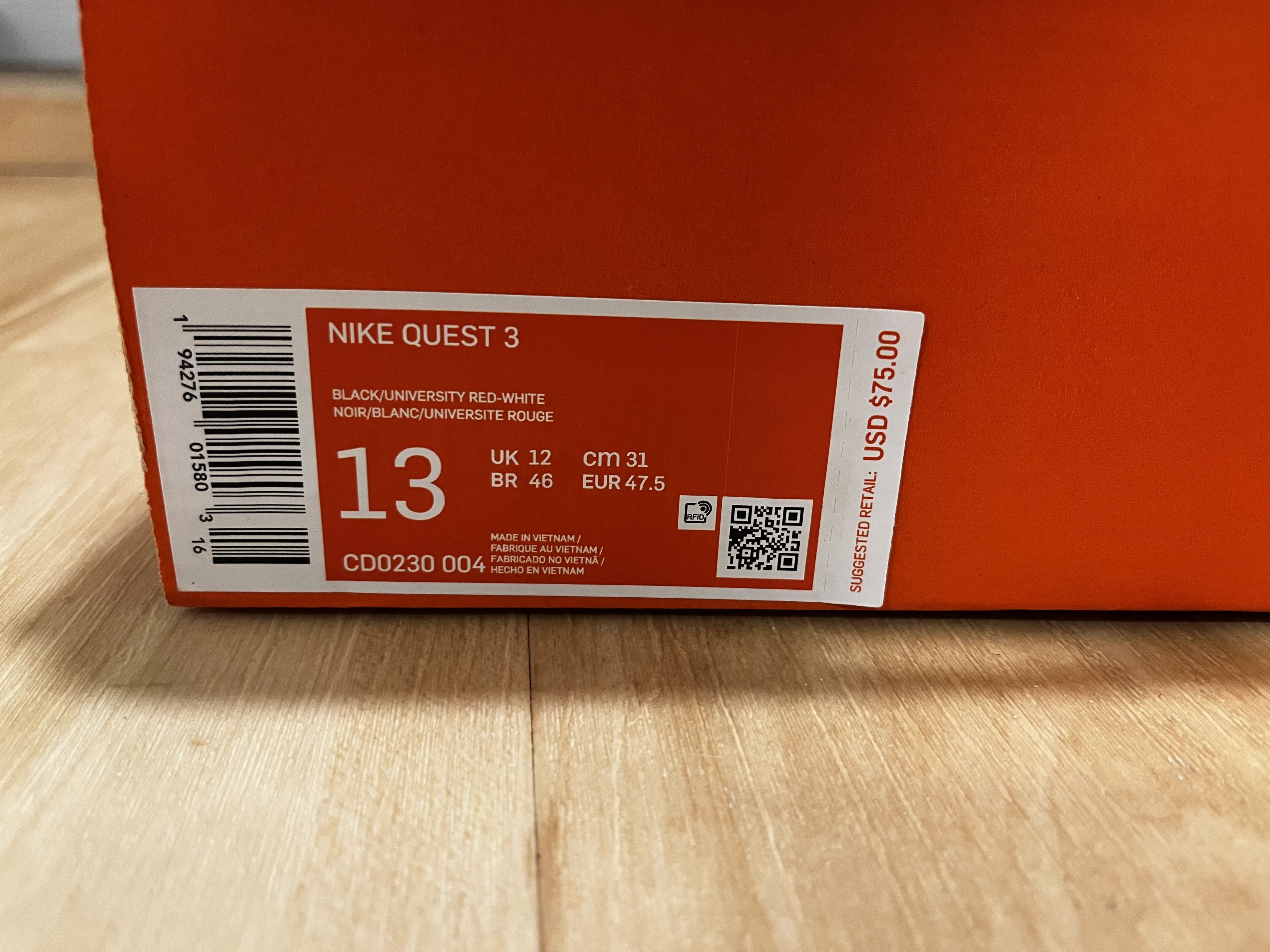 Nike Nike quest 3 running shoes velocity red Size US 13 / EU 46 - 2 Thumbnail