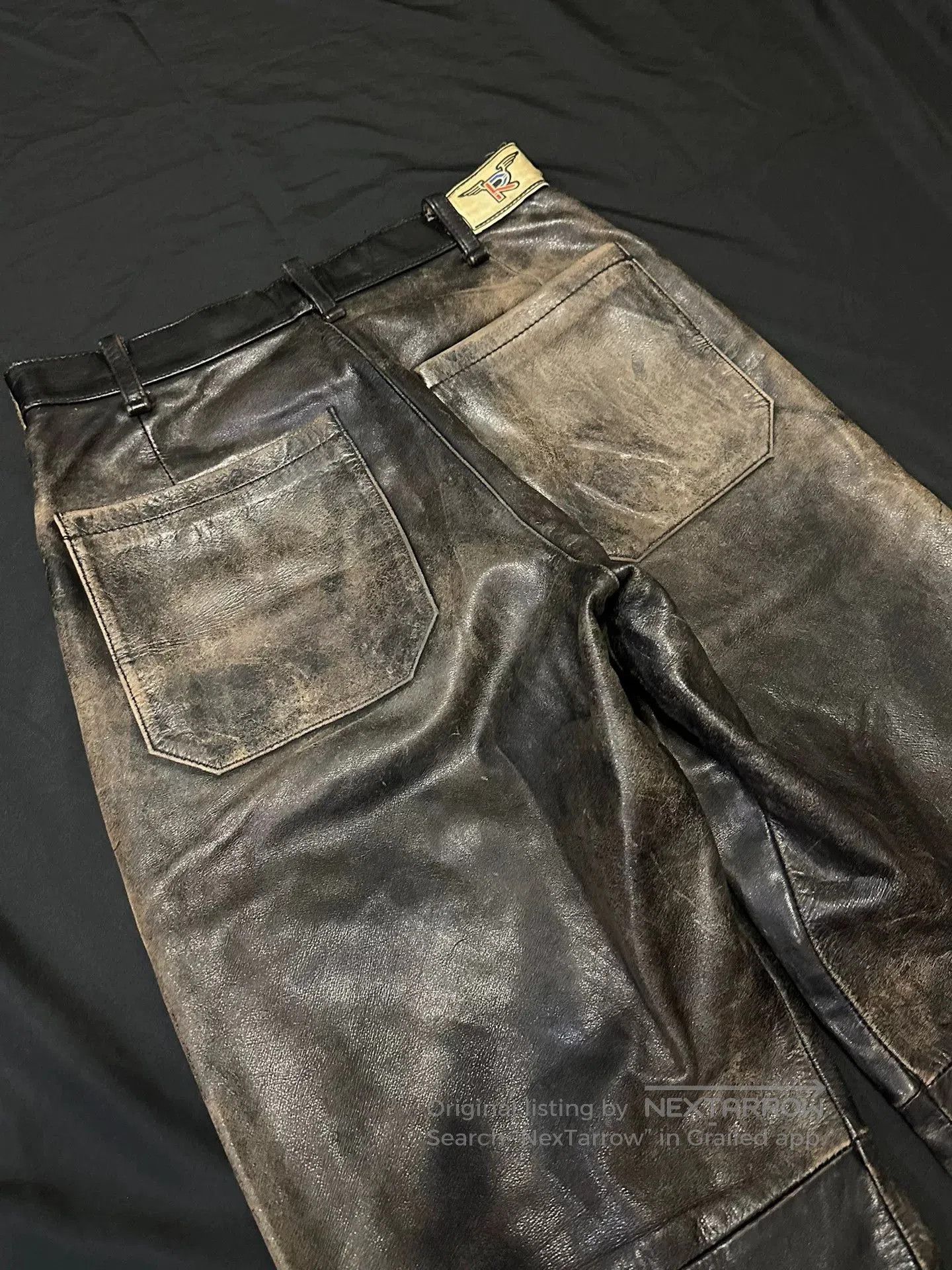 Vintage Vintage Distressed Pure Cowhide Leather Pants. Size US 30 / EU 46 - 9 Thumbnail