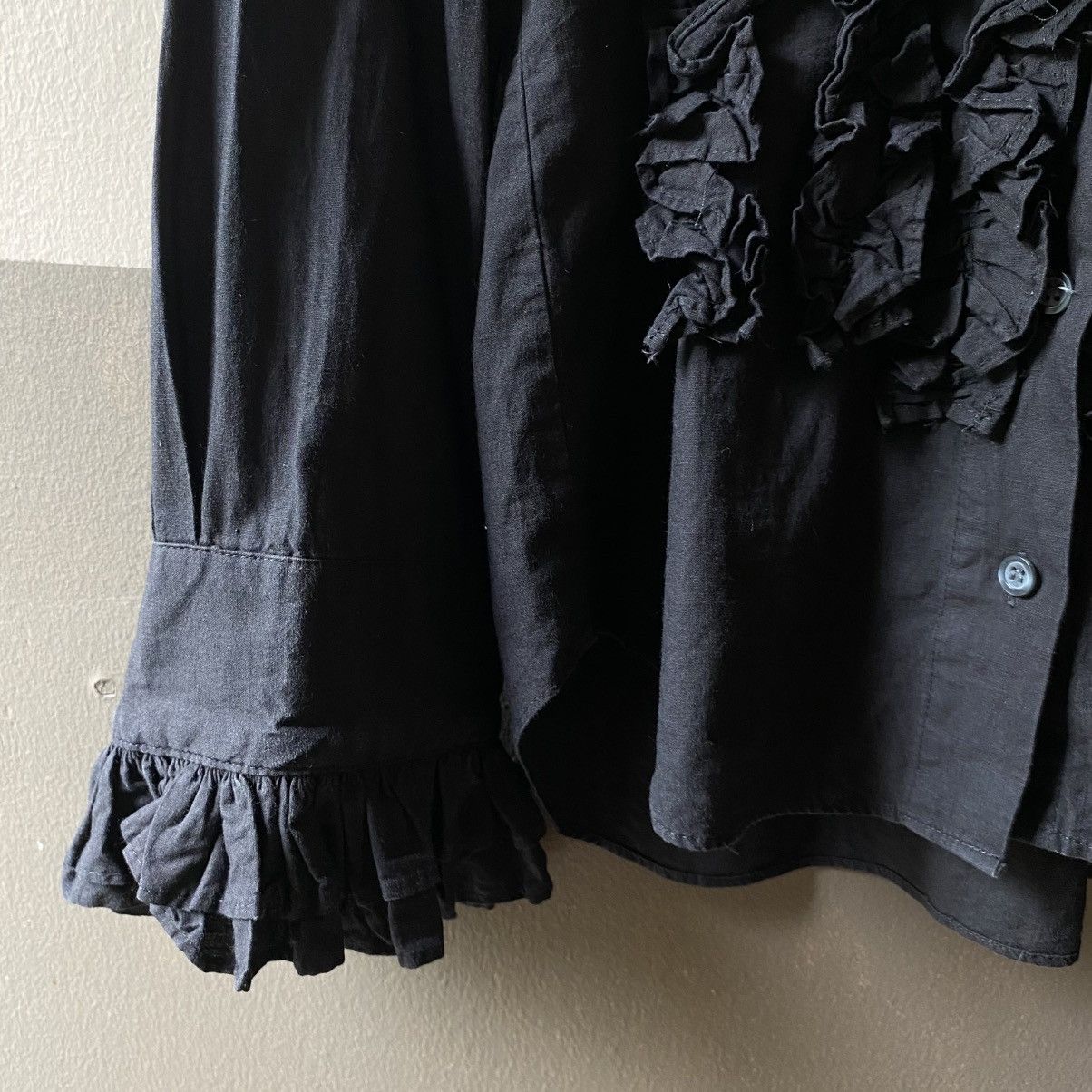 Seditionaries SEXY DYNAMITE Y2K Punk Black Ruffled Long Sleeve Blouse Size S / US 4 / IT 40 - 9 Thumbnail