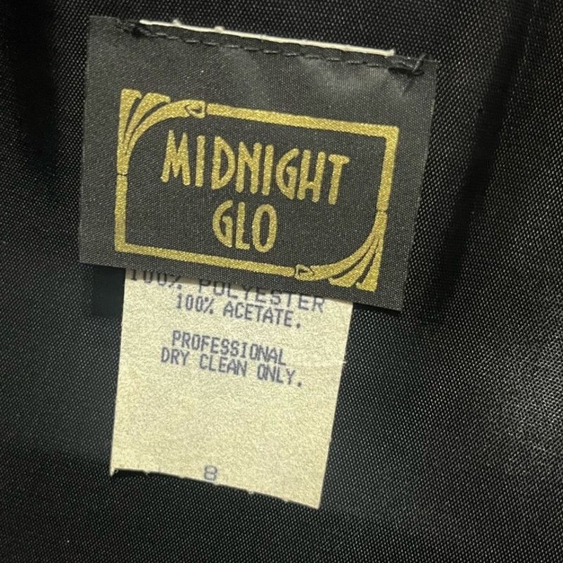 Vintage Vintage 80s Midnight Glo Black Bow Floral Mini Dress Small 8 Size S / US 4 / IT 40 - 7 Thumbnail