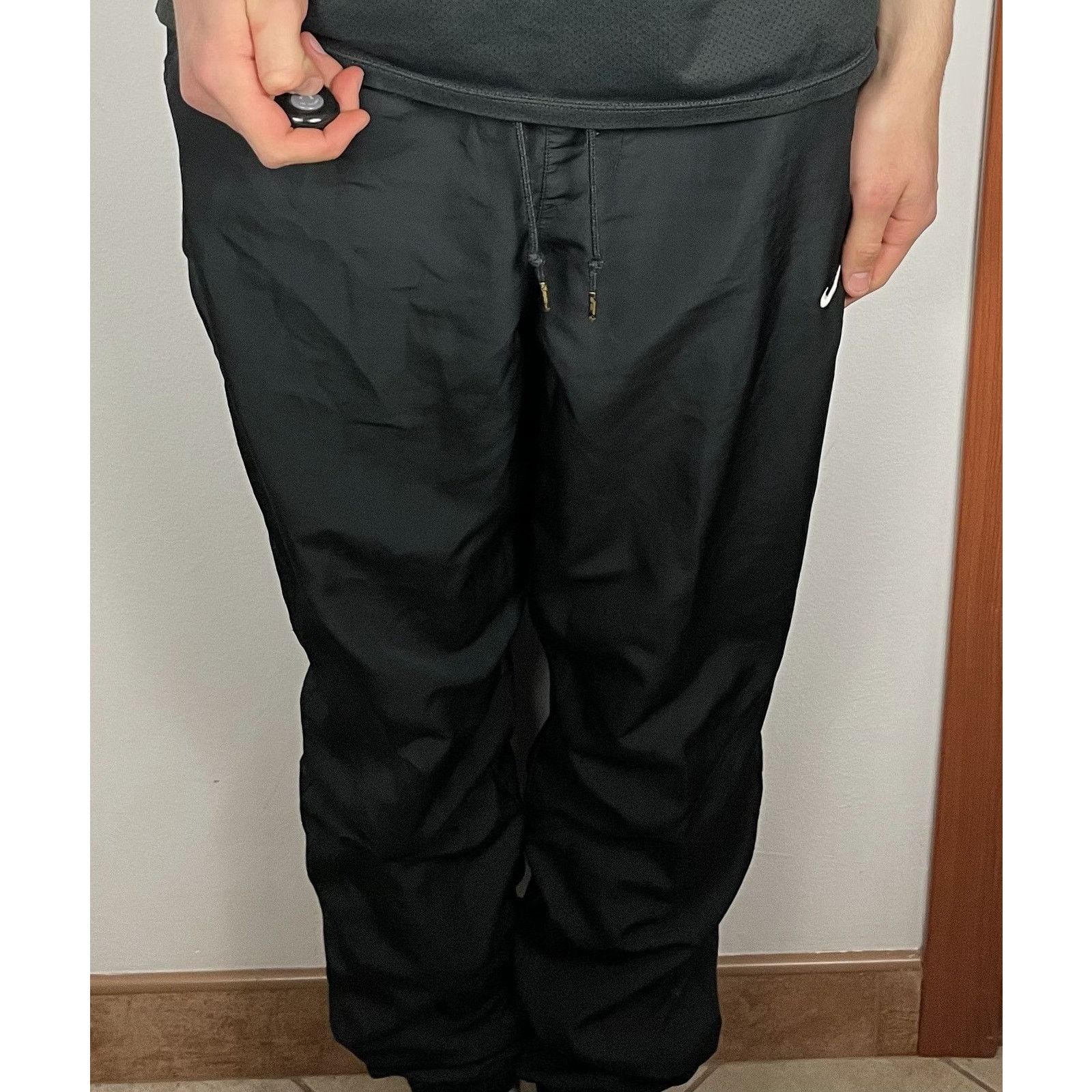 Nike × Vintage Nike Men's Black Solo Swoosh High-Rise Straight Track Pant M Size US 30 / EU 46 - 2 Thumbnail