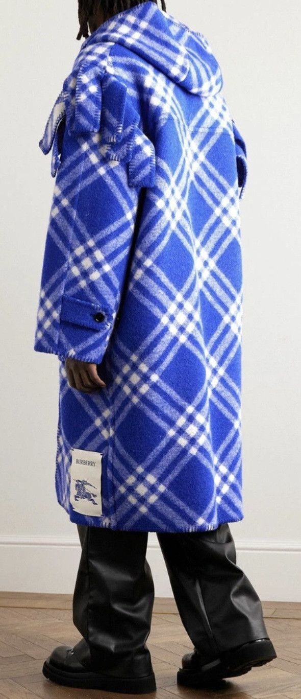 Burberry BURBERRY – Blue Wool Blanket Coat Size US M / EU 48-50 / 2 - 2 Thumbnail