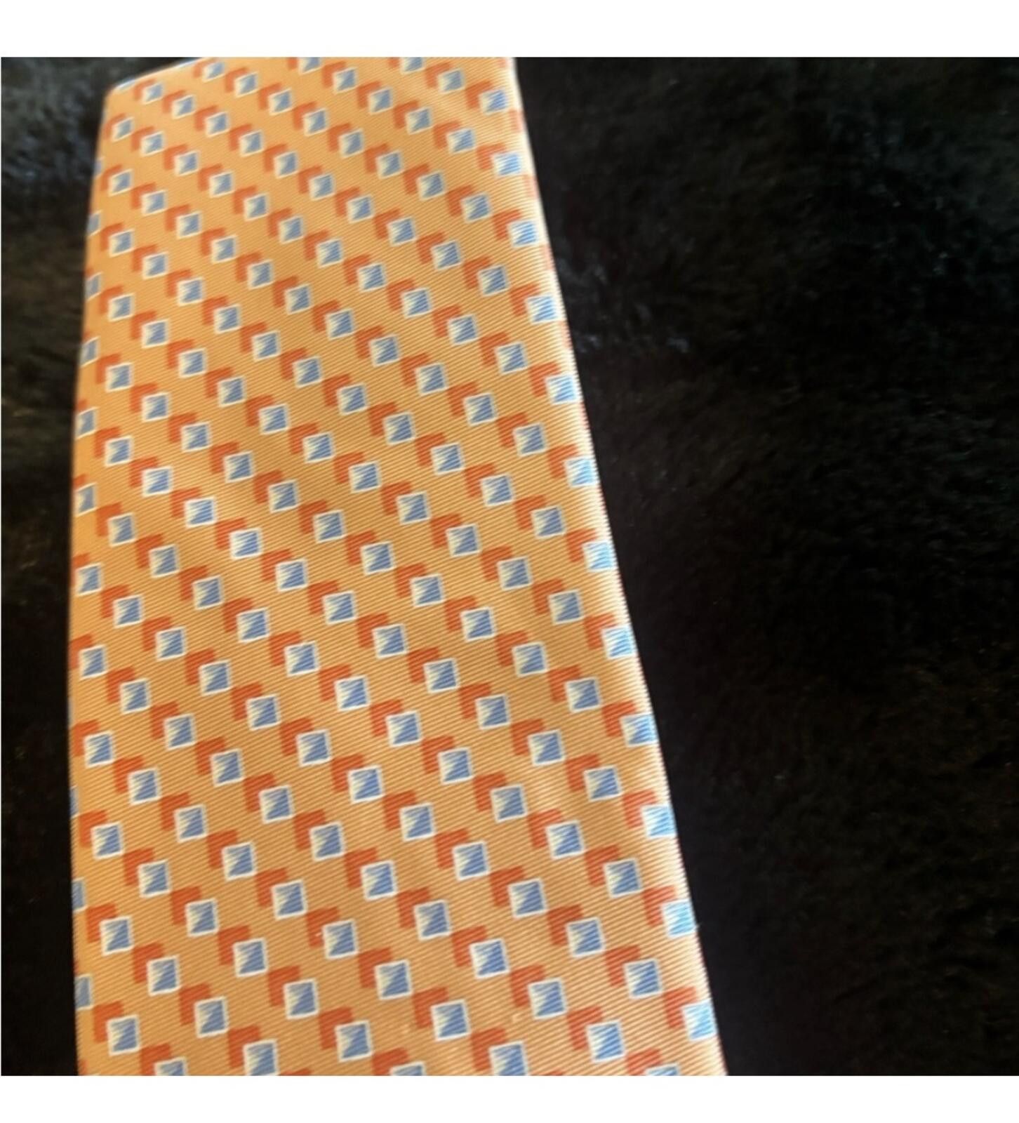 Michael Kors (Michael Kors) Orange and White Textured Tie Size ONE SIZE - 3 Thumbnail