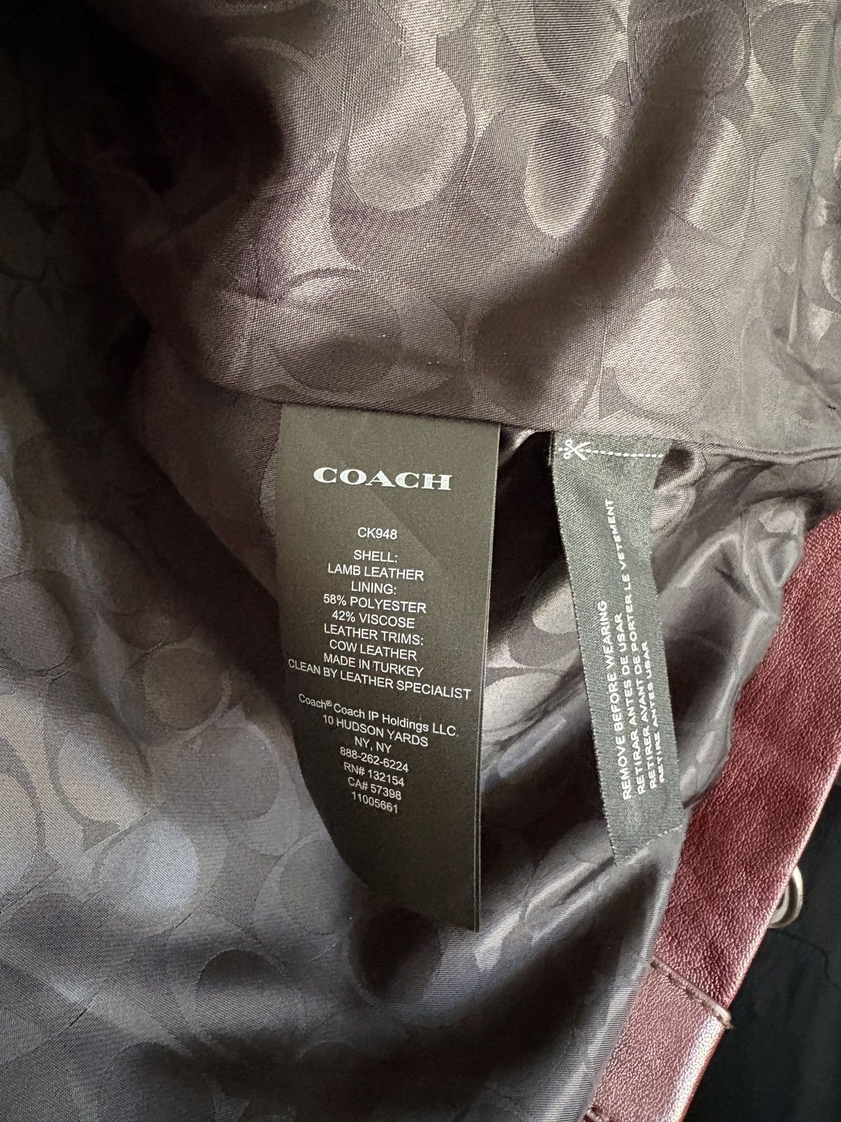 Coach Coach Maroon Lambs Leather Long Coat Size US L / EU 52-54 / 3 - 5 Thumbnail