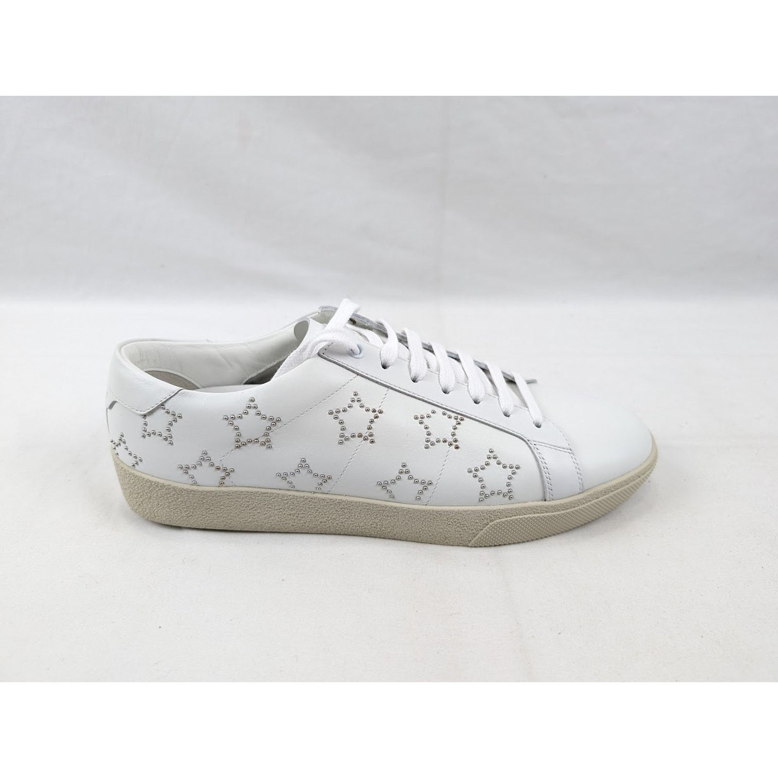 Saint Laurent Paris o1rshd1 SL/06 Star Merid Low-Top Sneakers in Blanc Optique Size US 9.5 / EU 42-43 - 1 Thumbnail