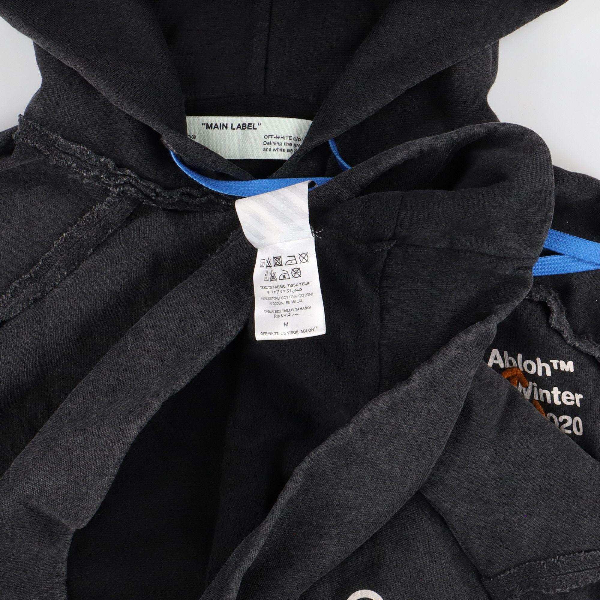 Off-White Washed Black Pictogram Incompiuto Oversized Logo Hoodie Size M / US 6-8 / IT 42-44 - 8 Thumbnail