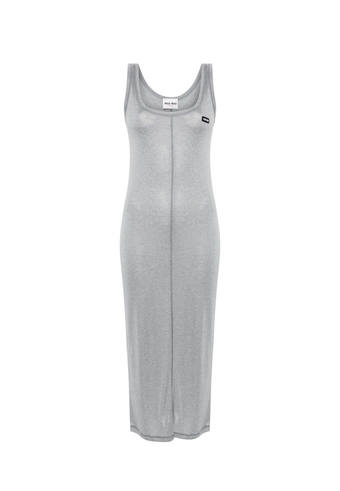 Miu Miu Miu Miu Logo-Patch Silk Midi Dress Size XS / US 0-2 / IT 36-38 - 10 Thumbnail