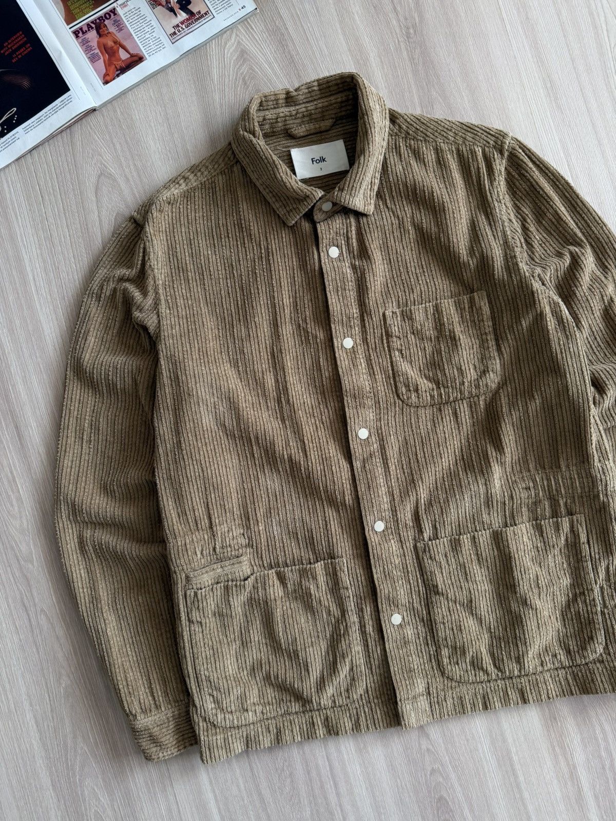 Folk Vintage Folk Corduroy Shirt Pocket Jacket Japanese Style Size US S / EU 44-46 / 1 - 4 Thumbnail