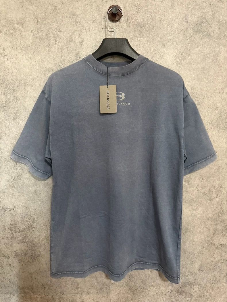Balenciaga Balenciaga Washed old double-ring logo short sleeve Size US XXS / EU 40 - 1 Thumbnail
