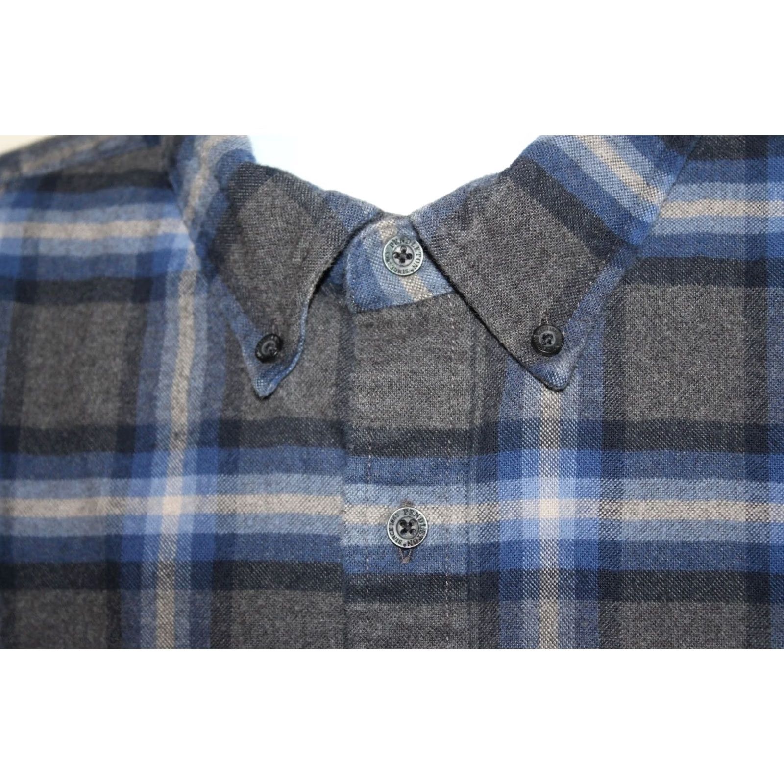 Pendleton Pendleton Mason Long Sleeve Button Down Shirt XL Gray Blue Plaid Cotton Mens Size US XL / EU 56 / 4 - 5 Thumbnail