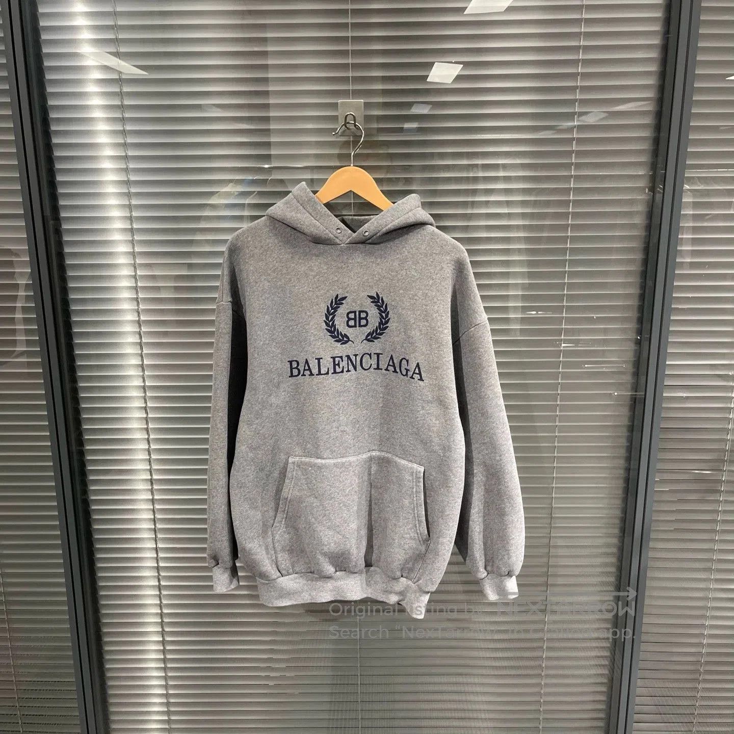 Balenciaga Gray Oversized Hoodie with Logo Print. Size US S / EU 44-46 / 1 - 1 Thumbnail