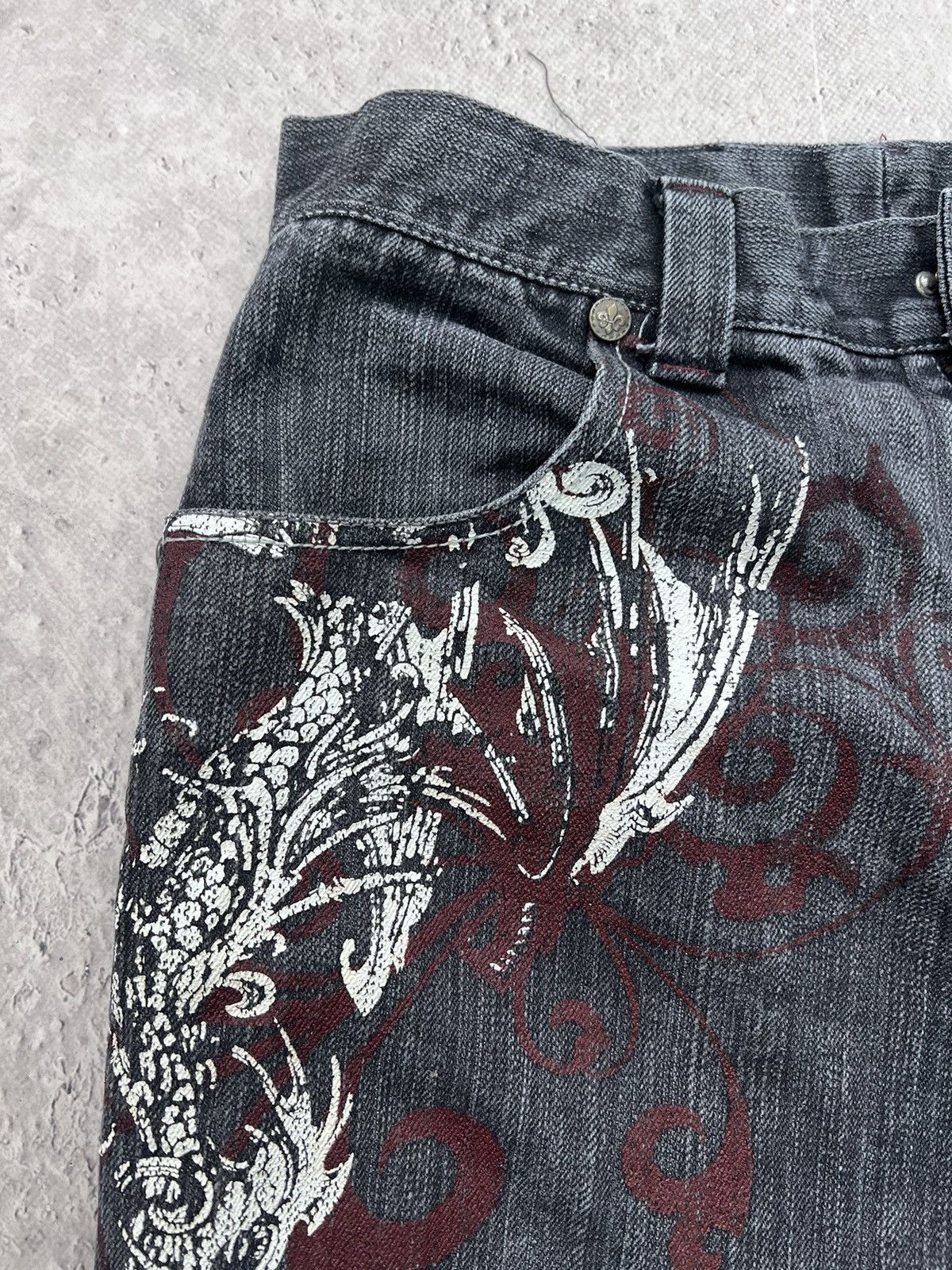JNCO × Japanese Brand Crazy Vintage Y2K/2000s Grunge Dark Wash Denim Jeans! Size US 30 / EU 46 - 7 Thumbnail