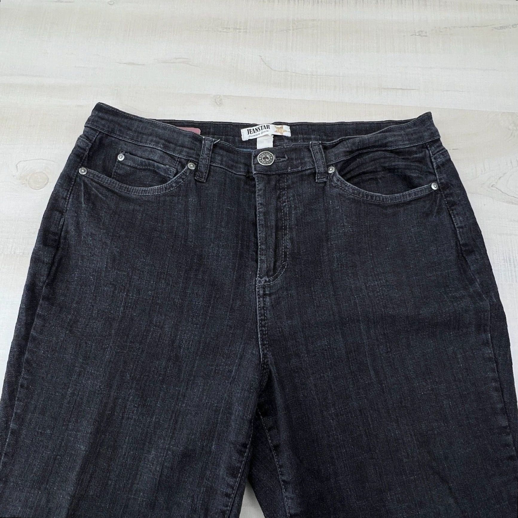 Vintage Jeanstar Womens Jeans 16P Petite Extra Large Black Denim Size 38" / US 16 / IT 52 - 2 Thumbnail