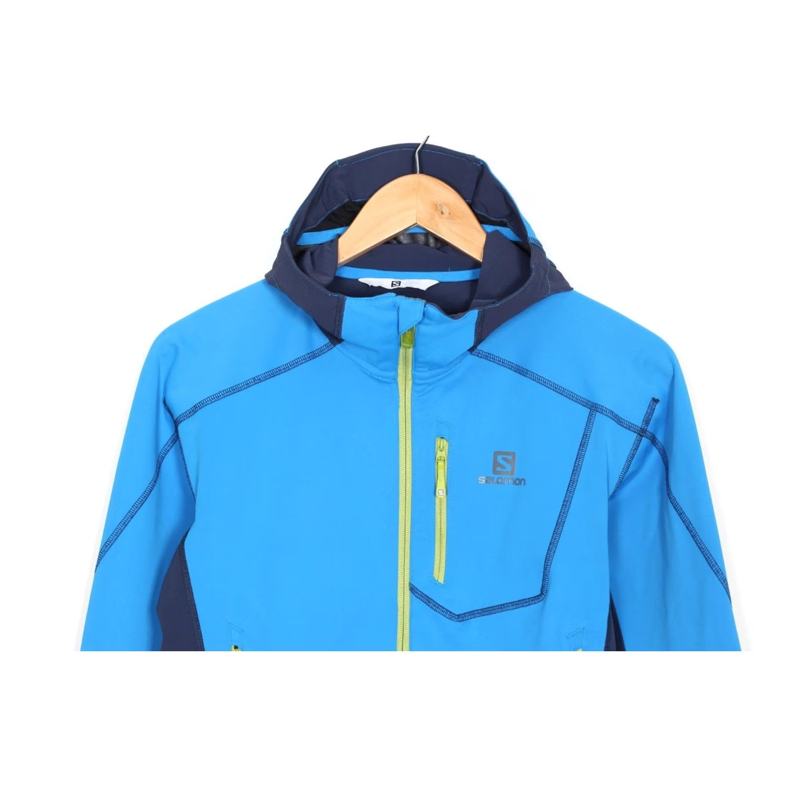 Salomon Salomon Windstopper Hooded Soft Shell Jacket Men S Windbreaker, Full Zip, Blue, Regular Fit Size US S / EU 44-46 / 1 - 2 Thumbnail