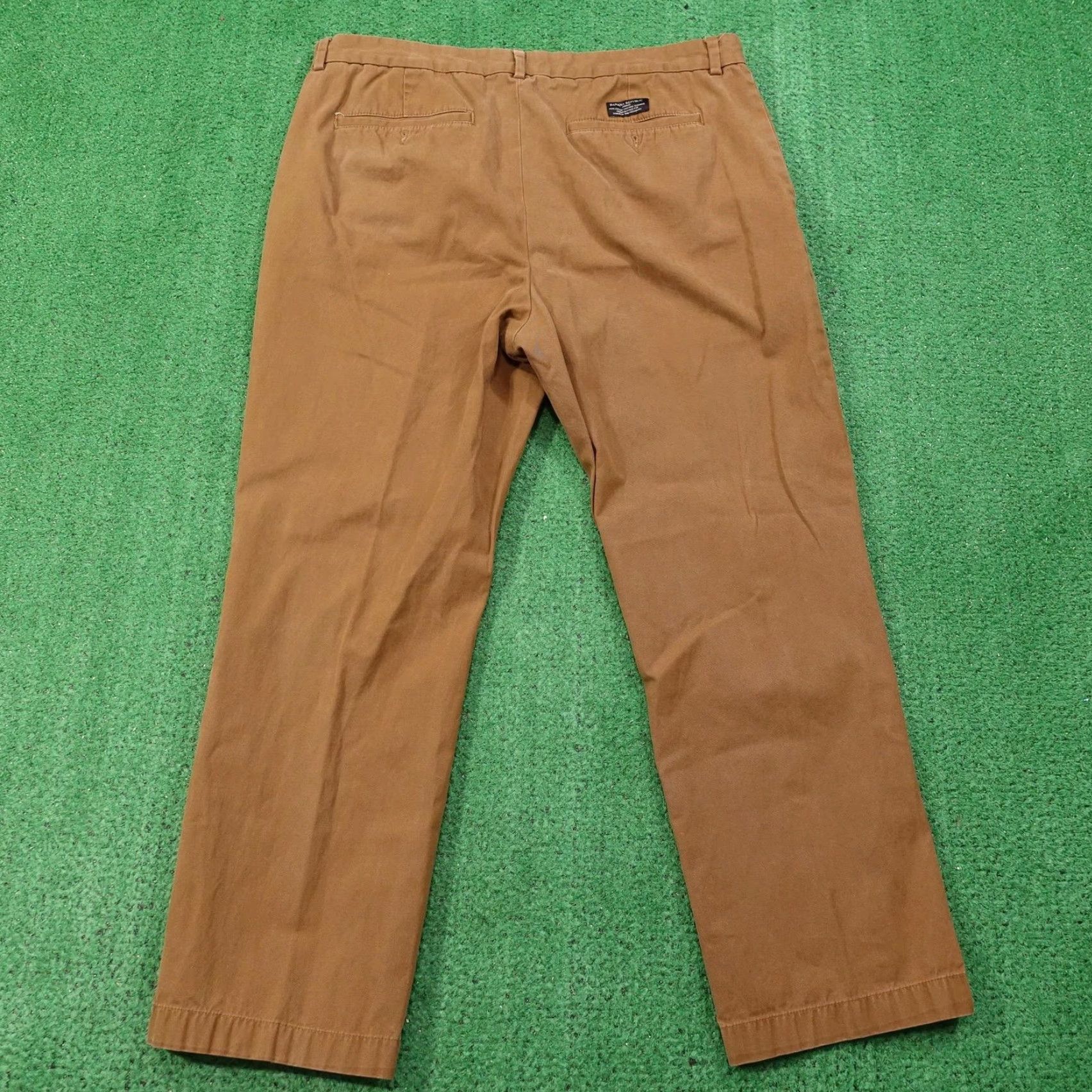 Banana Republic Banana Republic Pants Mens 38x30 Chino Flat Front Straight Leg Brown 100% Cotton Martin-Fit Casual Business Men Size US 38 / EU 54 - 4 Thumbnail