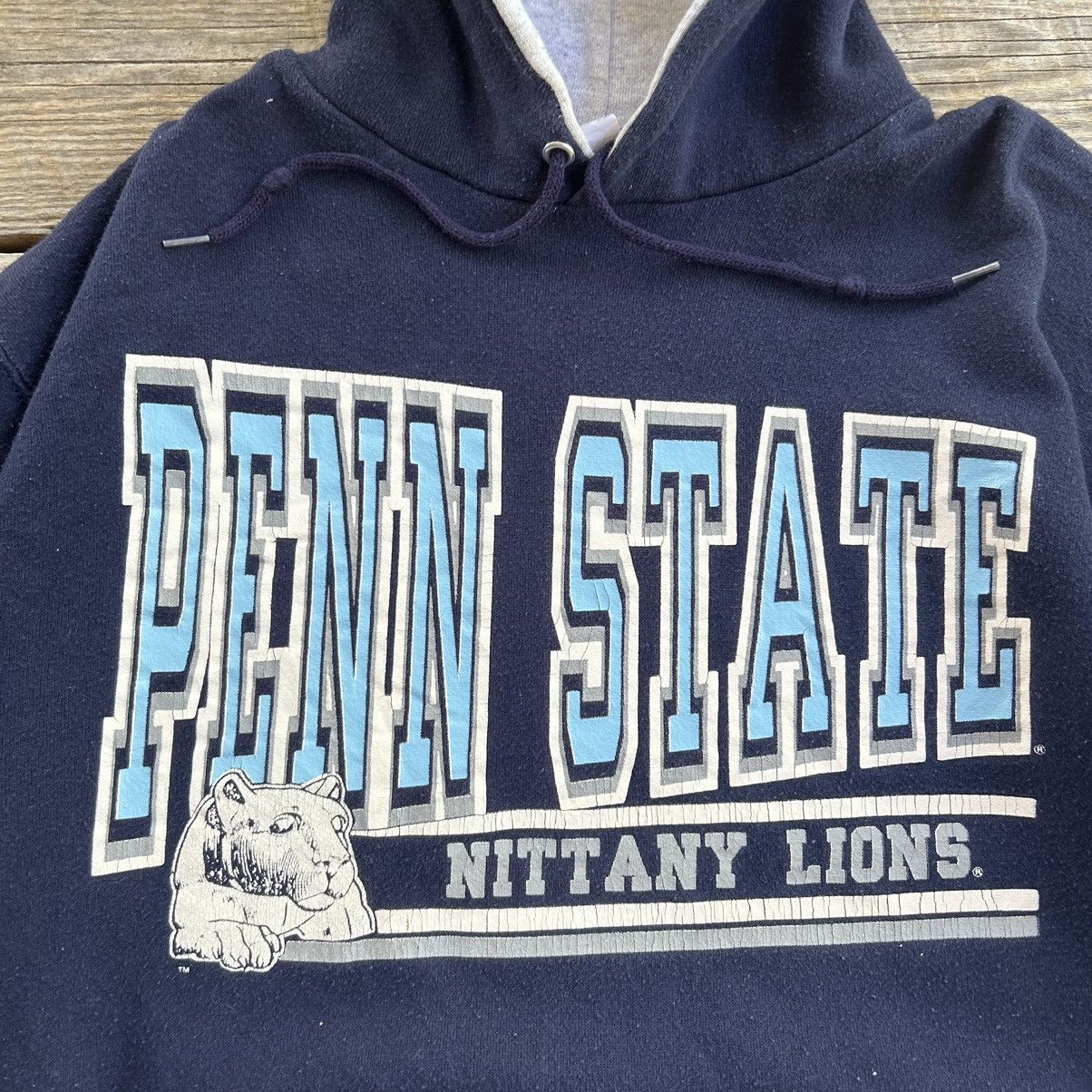Vintage Vintage 90s Penn State Nittany Lions Hoodie Sweatshirt Size US L / EU 52-54 / 3 - 4 Thumbnail