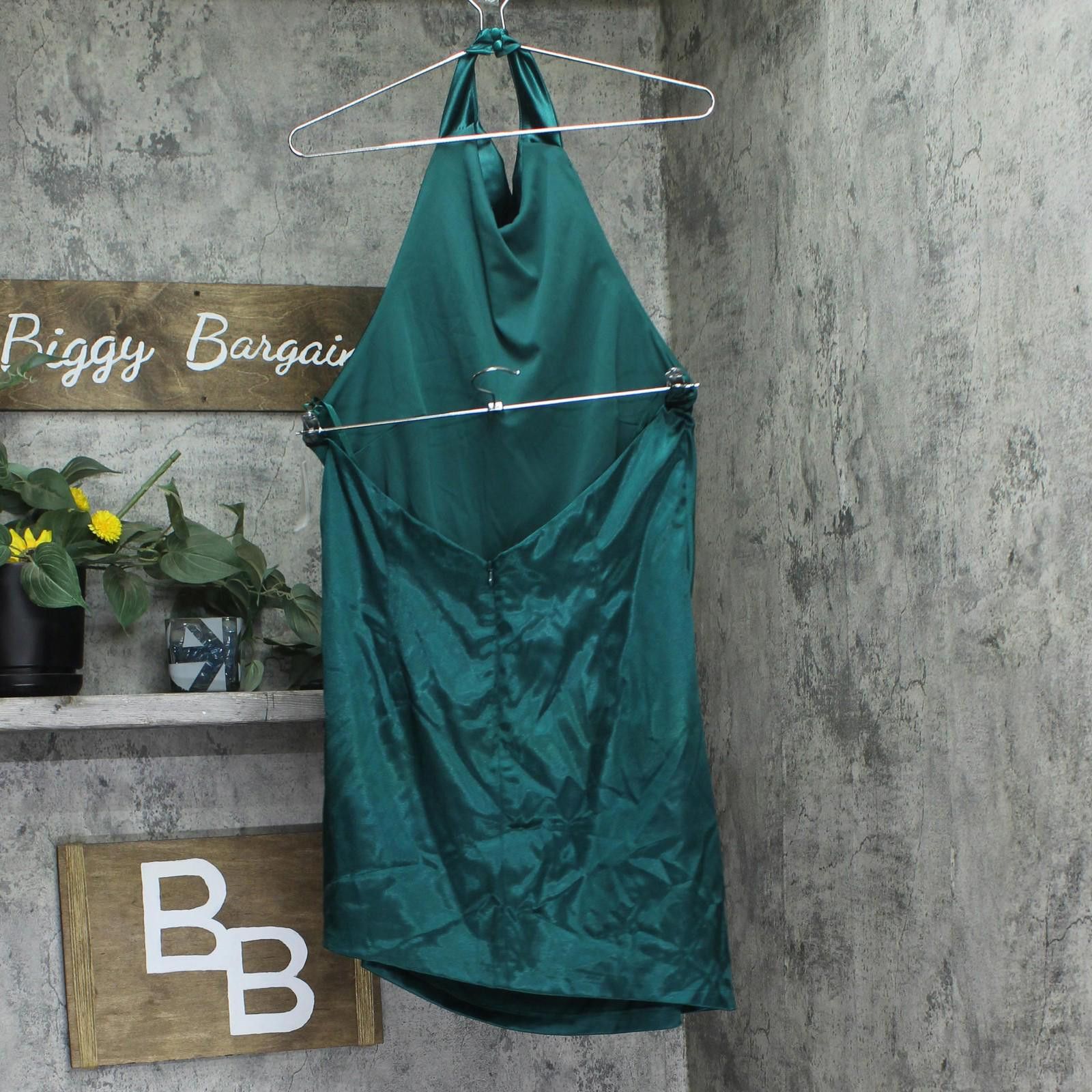 Other Blondie Nites Open-back Halter Dress Bc146 Hunter Green 17 Size M / US 6-8 / IT 42-44 - 2 Thumbnail