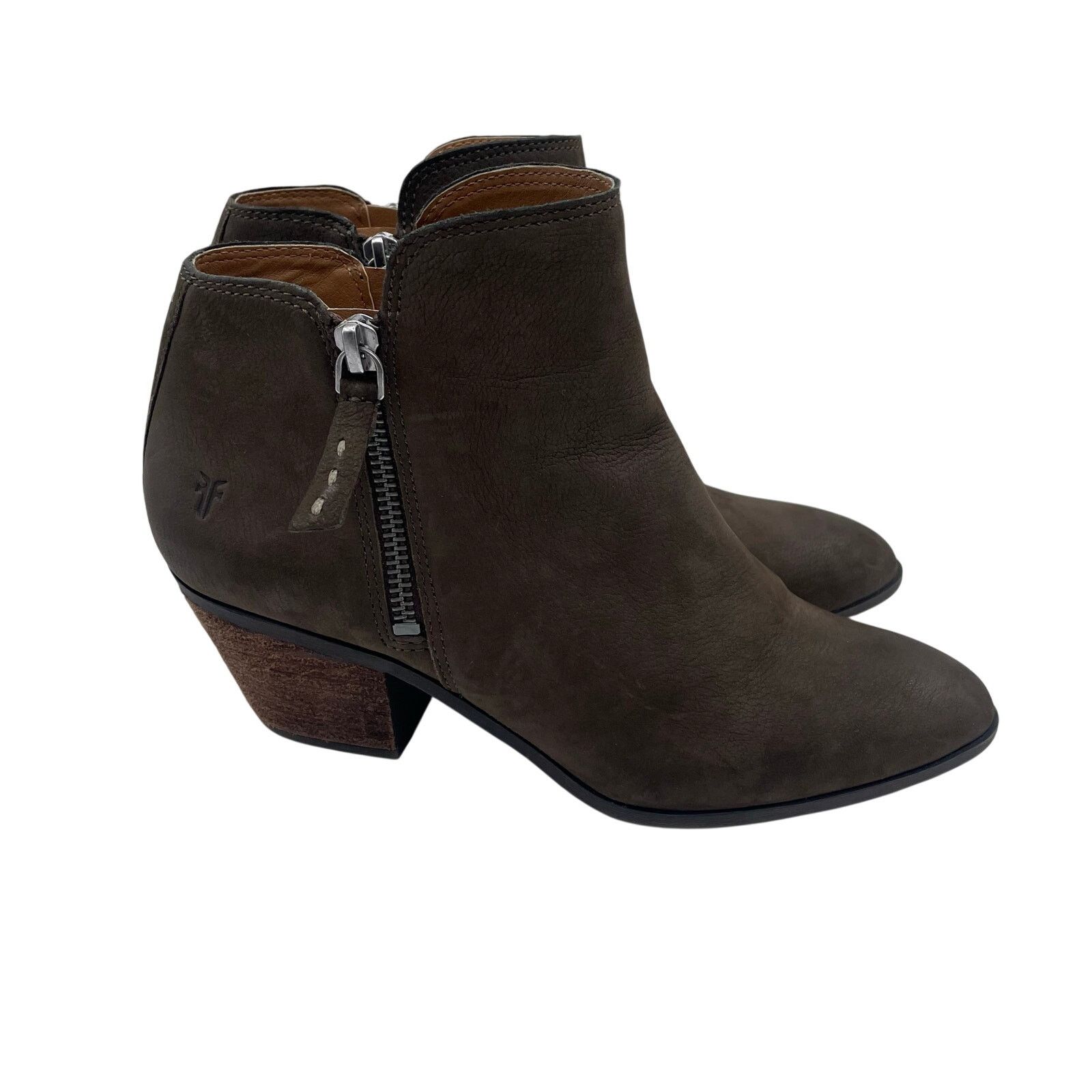 Frye Frye Judith Double Zip Leather Boots Brown Booties Women 6.5 Size US 6.5 / IT 36.5 - 1 Thumbnail