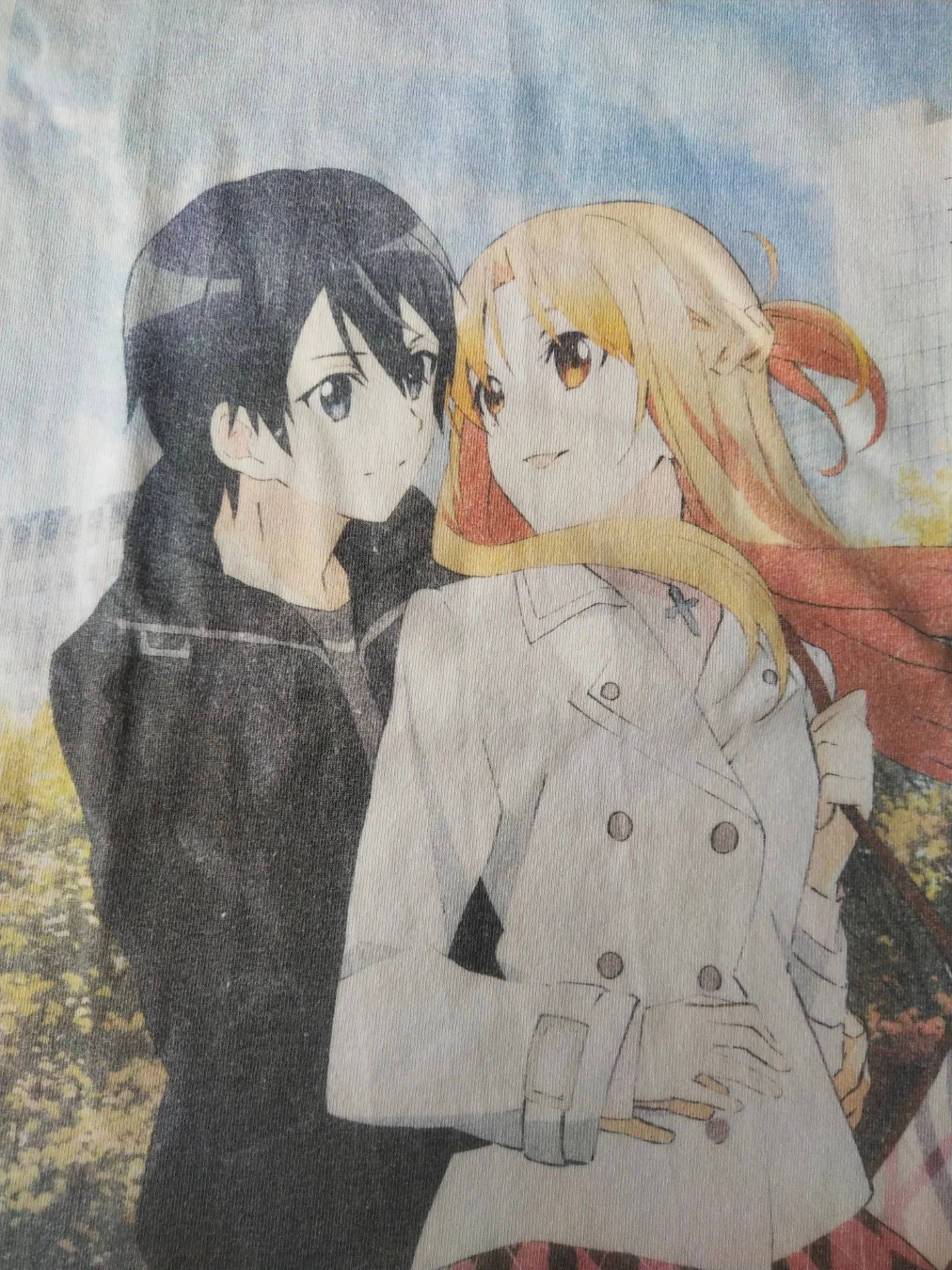 Anime Sword Art Online II Asuna Kirito Big Print Anime Tee Size US S / EU 44-46 / 1 - 3 Thumbnail